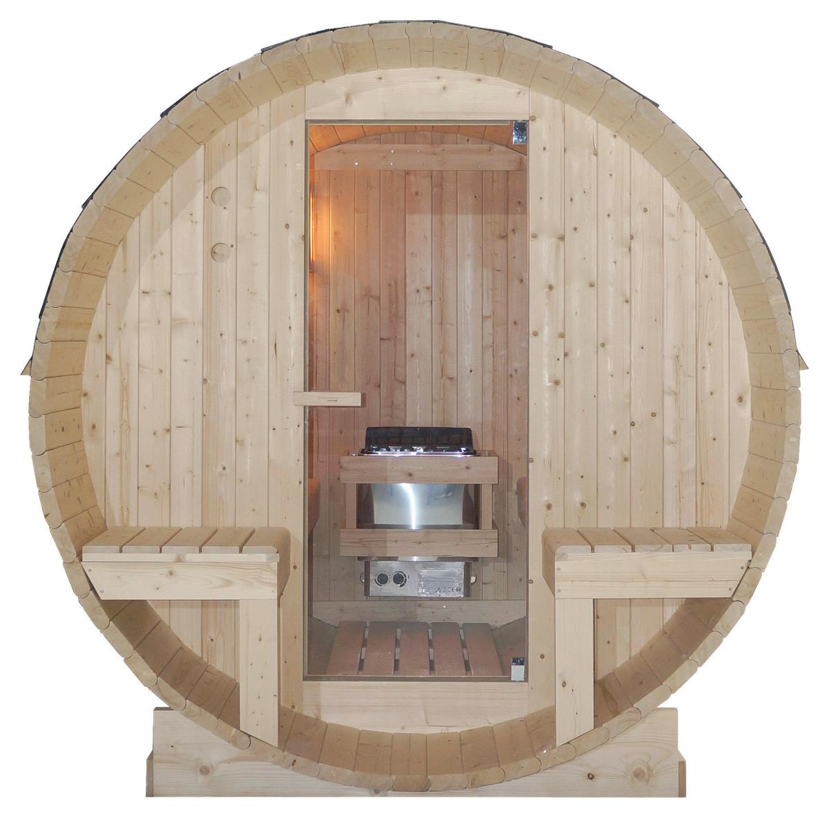 Szaunahordó Bergen - lucfenyőszínű, Konventionell, üveg/fa (194,8/220/191,5cm) - Sanotechnik