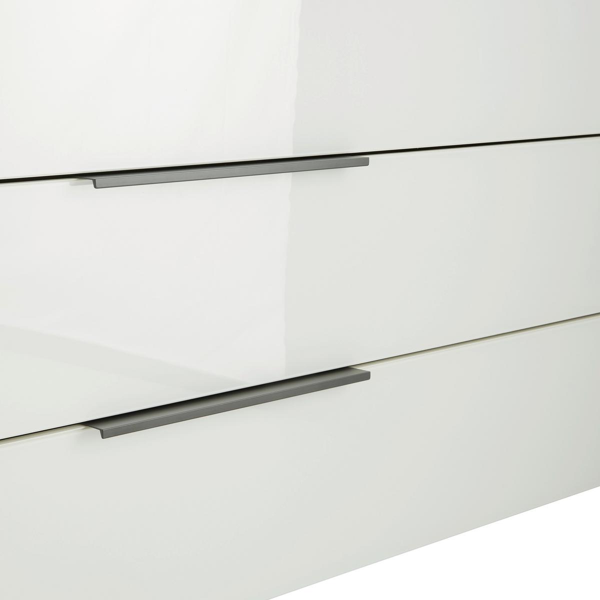 Nizka Omarica Max Box, Bela - barve nerjavečega jekla/črna, Moderno, kovina/umetna masa (235/63/45cm) - Premium Living