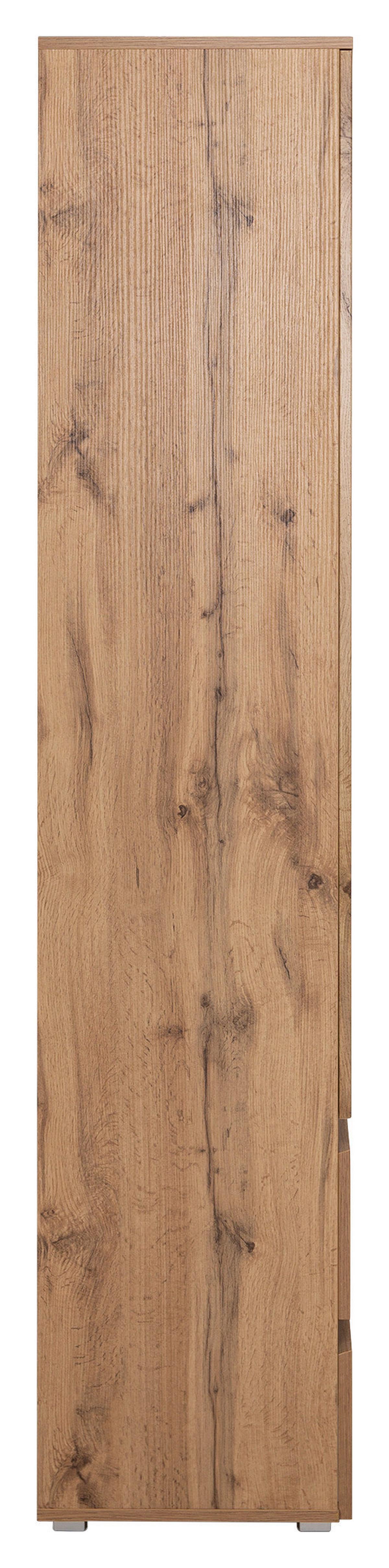 Vitrina Image, Barva Hrasta - srebrne barve/barve hrasta, Konvencionalno, steklo/leseni material (80/191/40cm) - MID.YOU