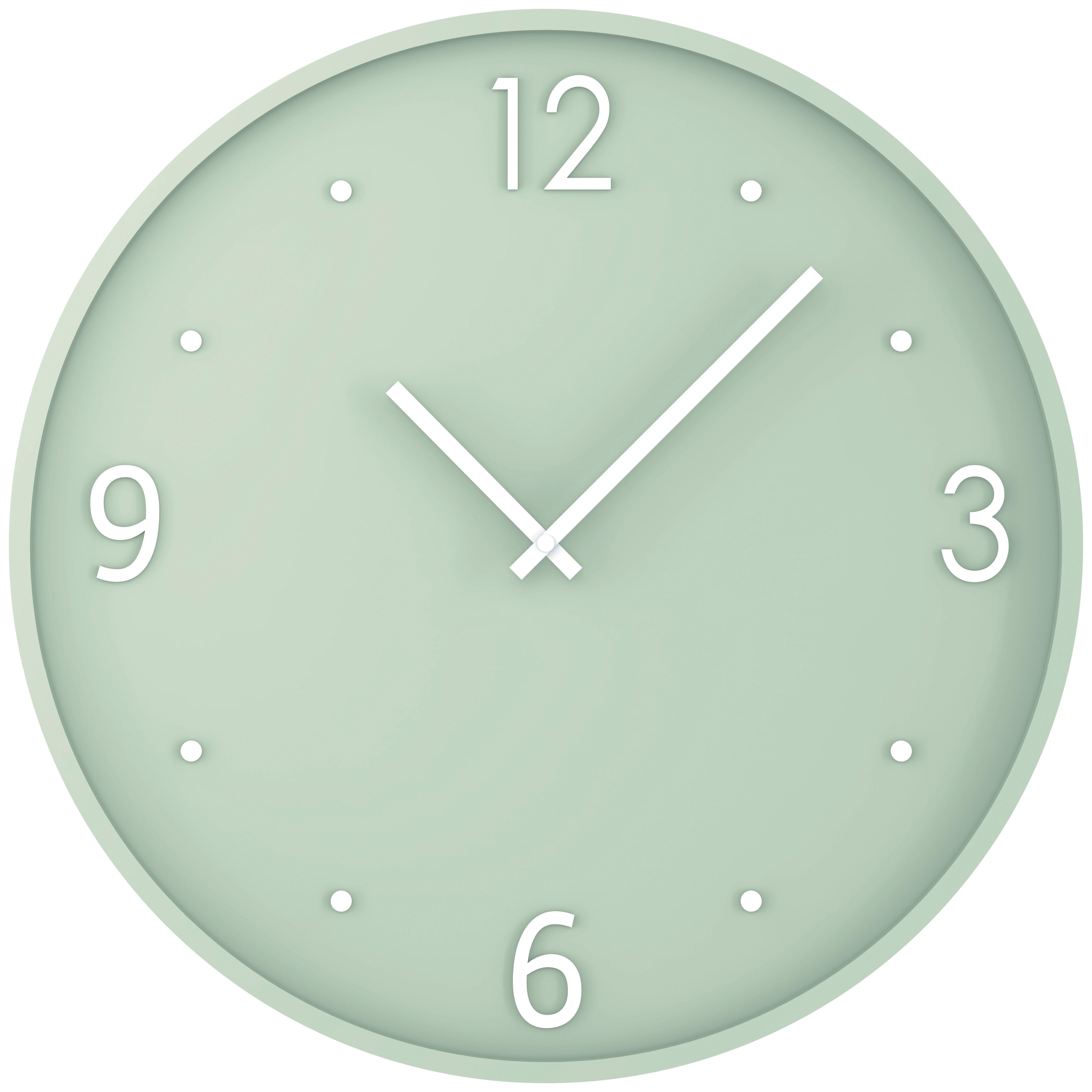 Wanduhr Kelly Ø ca. 50x,8cm - Weiß/Grün, Glas/Papier (50,8cm) - Premium Living