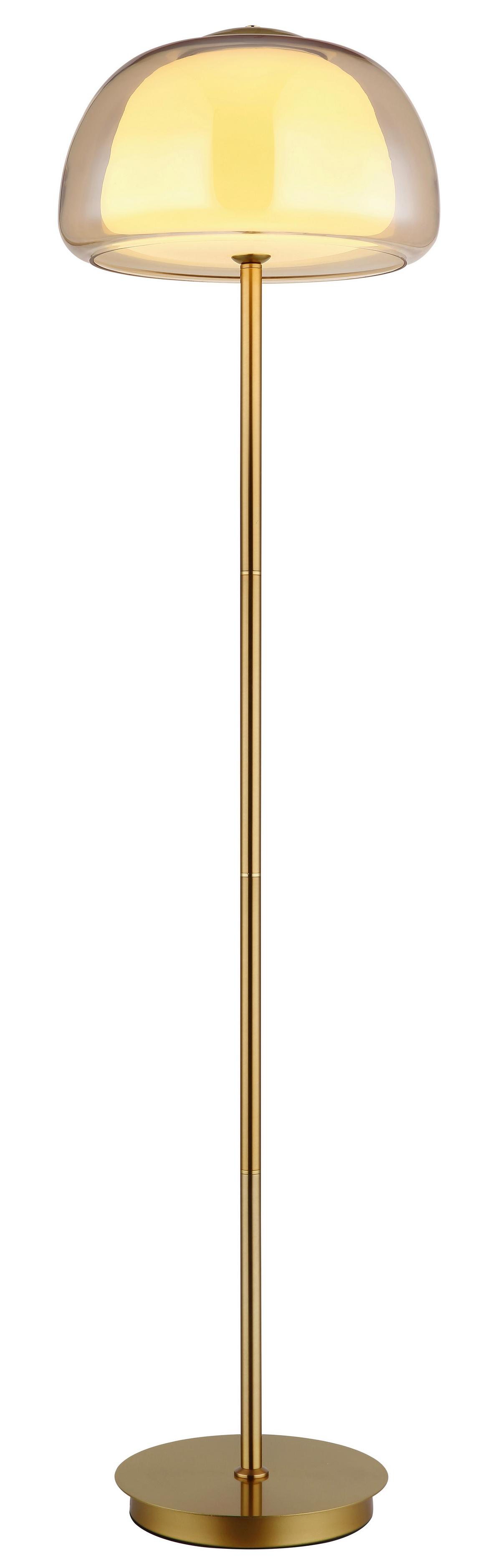 Led Podna Svjetiljka Avila - bijela/zlatne boje, Design, staklo/metal (38/150cm) - Globo