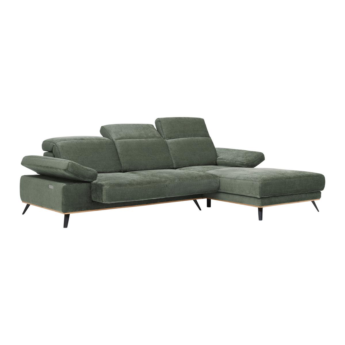 Sarokkanapé Royce - olívazöld, Modern, textil (283/81-105/194cm) - Premium Living