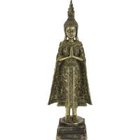 Buddha Szobor Buddha - ezüstszínű, műanyag (15/10/45cm)