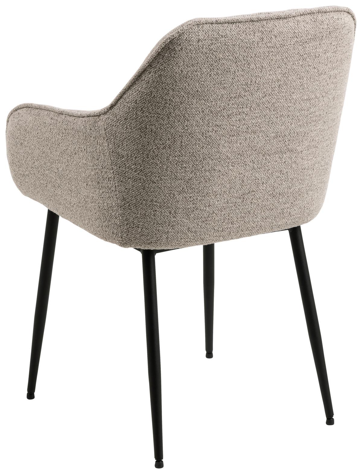 KRZESŁO Z PODŁOKIETNIKAMI BROOKE - beżowy/czarny, Modern, metal/tkanina (58/83/55cm) - MID.YOU