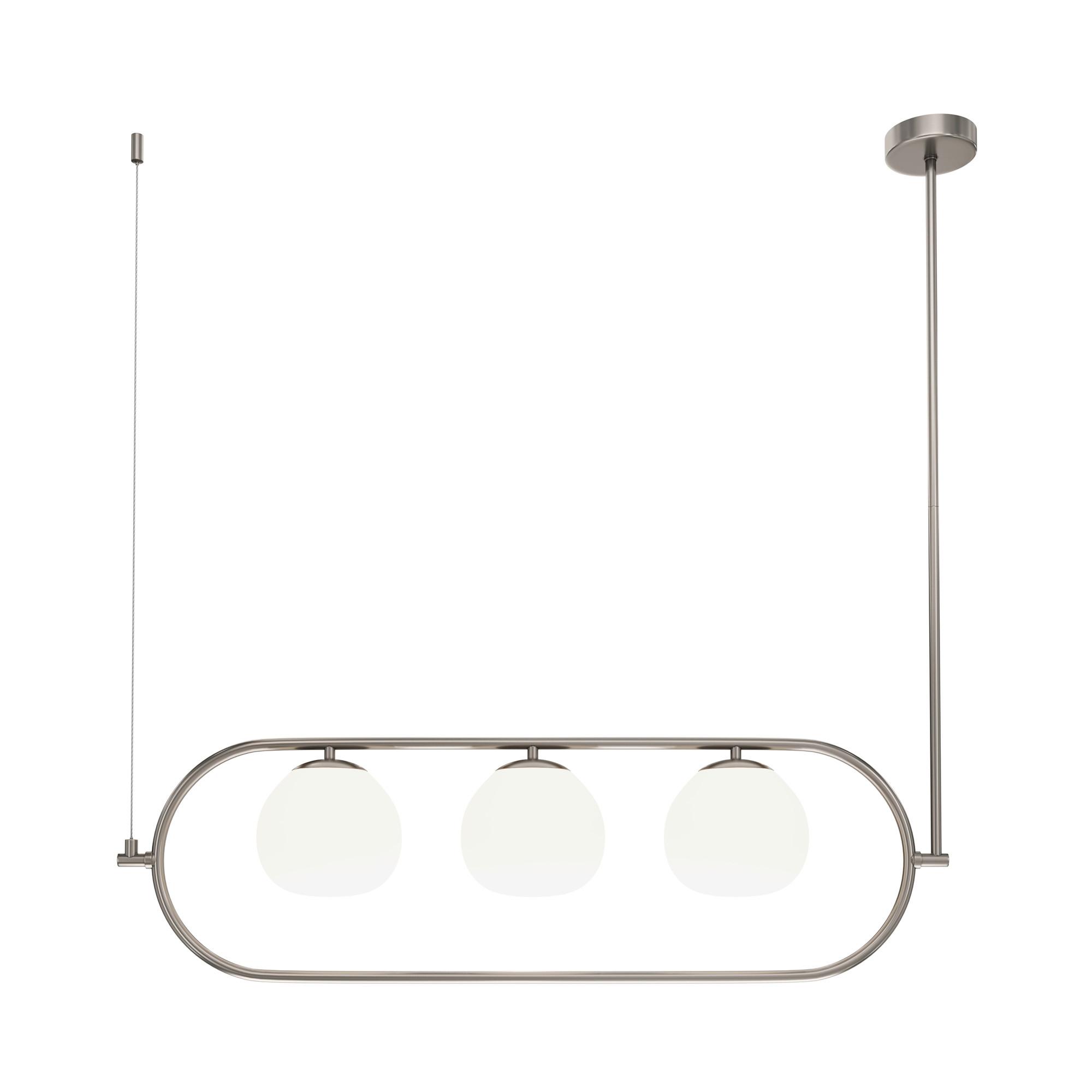 Pendelleuchte Erich - Weiss/Nickelfarben, Trend, Glas/Metall (89/25,5/137cm) - MAYTONI