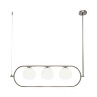 Pendelleuchte Erich - Weiss/Nickelfarben, Trend, Glas/Metall (89/25,5/137cm) - MAYTONI