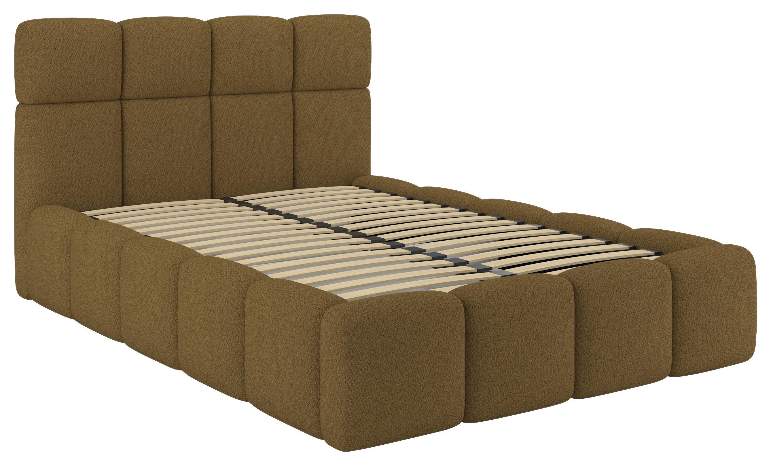 Tapecirani Krevet Cloudy - smeđa, Trend, drvni materijal/metal (140/200cm) - Modern Living