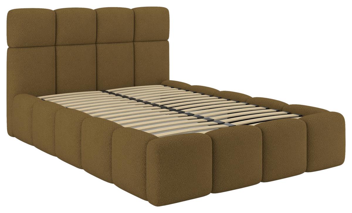 Tapecirani Krevet Cloudy - smeđa, Trend, drvni materijal/metal (140/200cm) - Modern Living