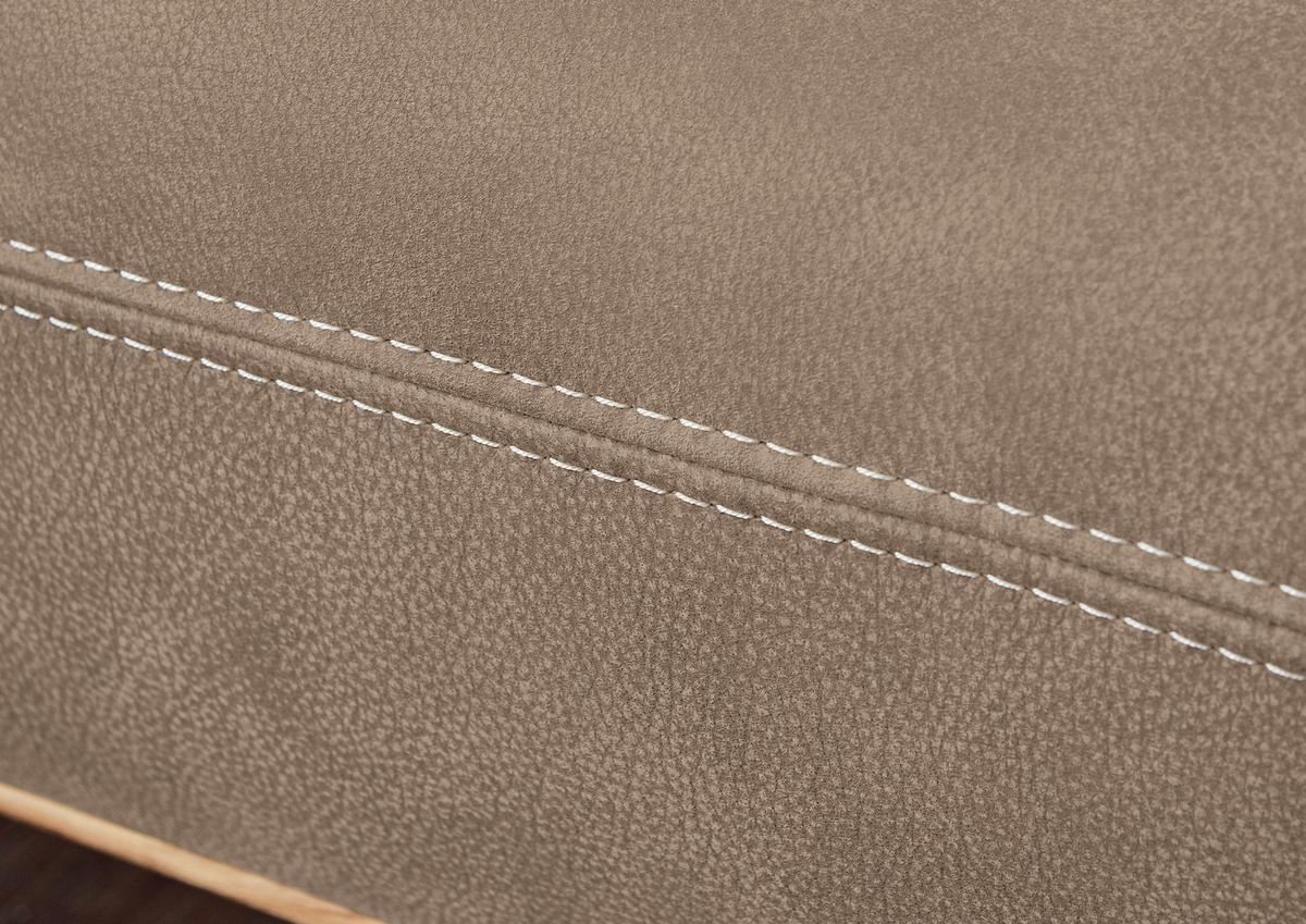 Wohnlandschaft Erling Taupe - Taupe/Beige, MODERN, Leder/Metall (187/89/322cm) - Premium Living