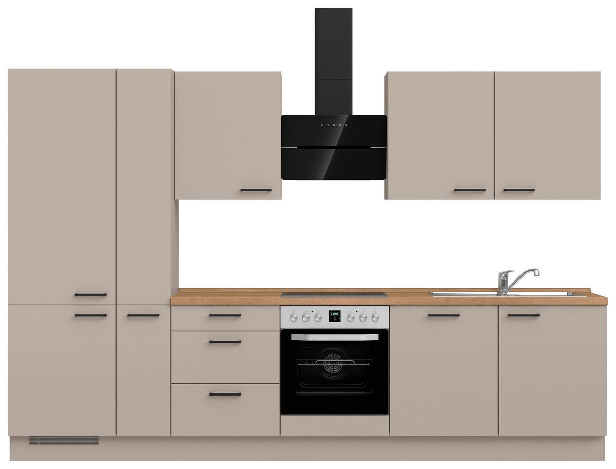 Küchenleerblock Easytouch High o. Geräte Sandfarben - Sandfarben/Eichefarben, MODERN, Holzwerkstoff/Metall (330cm) - Nobilia