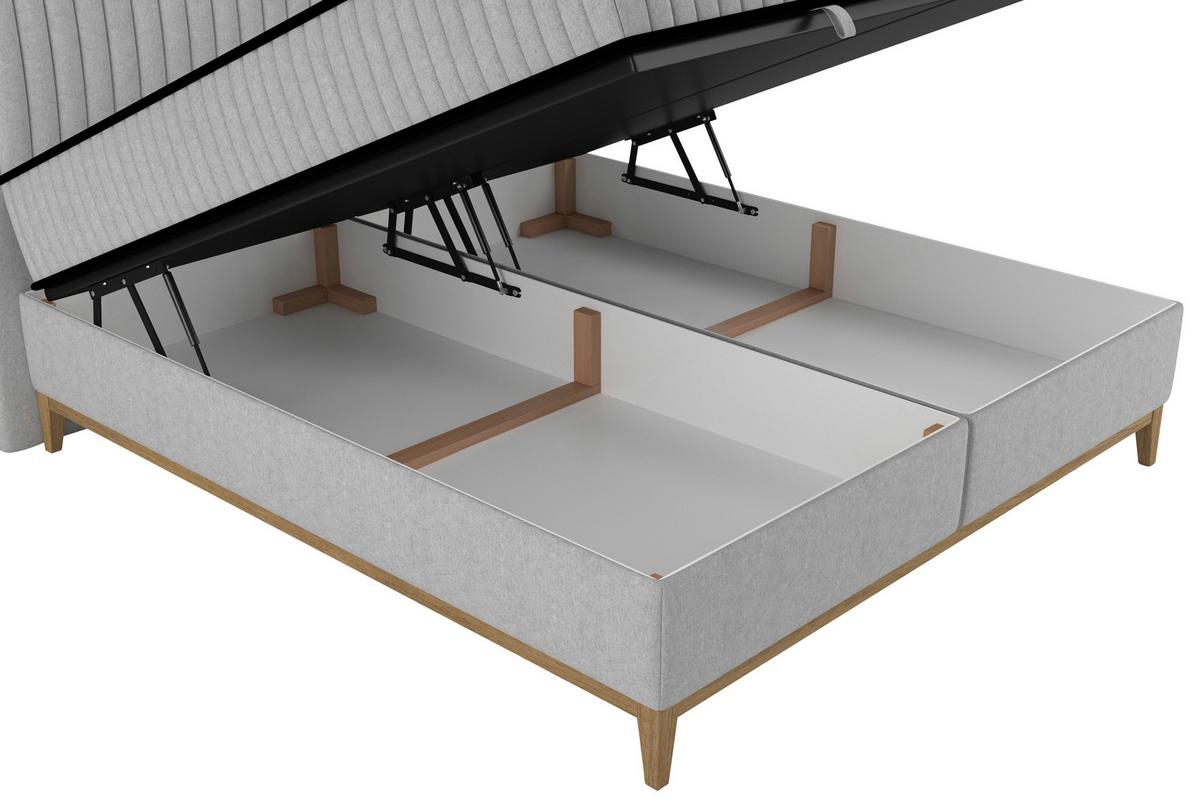 Bett Elena Silberfarben ca. 200x200cm - Silberfarben, KONVENTIONELL, Holz/Holzwerkstoff (200/200cm) - Sembella