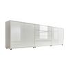 Sideboard Mailand Set 5 Weiß - Weiß Hochglanz/Schwarz, MODERN, Holzwerkstoff/Kunststoff (237/73/33cm) - MID.YOU