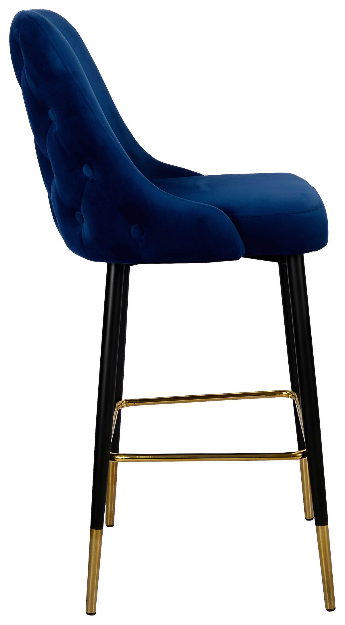 Bárszék Kzpjk-Blu - fekete/aranyszínű, Design, textil/fém (53/110/57cm) - Kayoom
