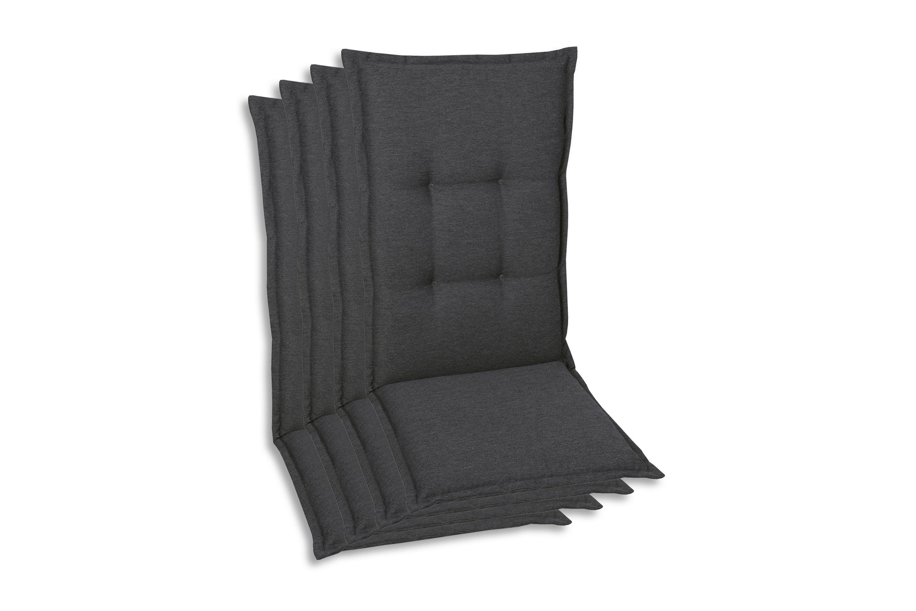 Sesselauflagenset Anthrazit, 4-teilig - Anthrazit, Basics, Textil (50/7/120cm)