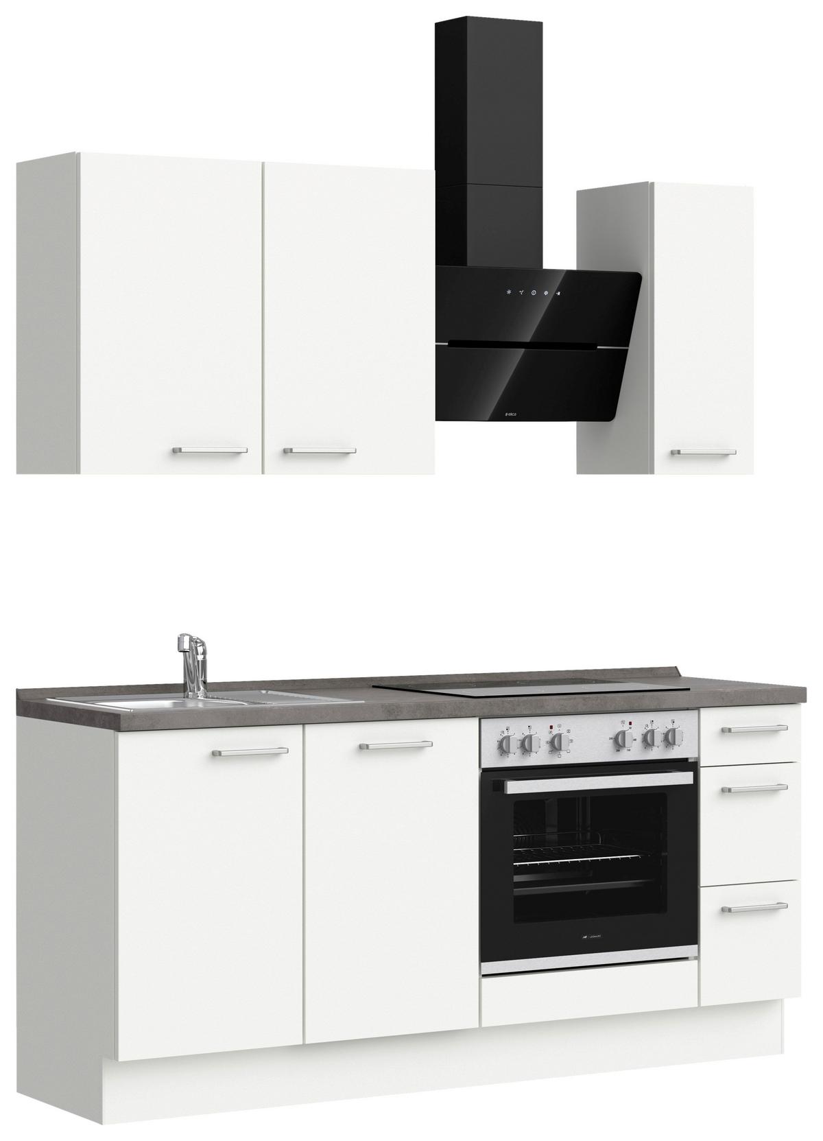 Küchenleerblock Touch High o. Geräte Weiß - Edelstahlfarben/Weiß, MODERN, Holzwerkstoff/Metall (180cm) - Nobilia