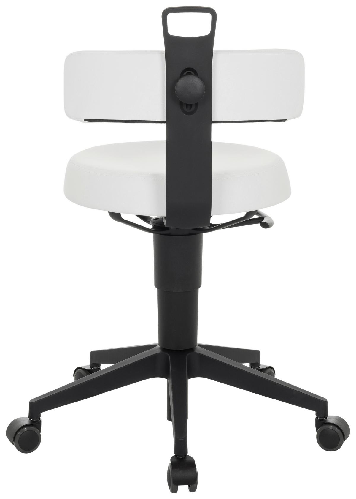 Pisarniški Stolček Top Work Flex Pu, Bela - črna/bela, Basics, umetna masa/usnje (40/74-86/46cm) - MID.YOU