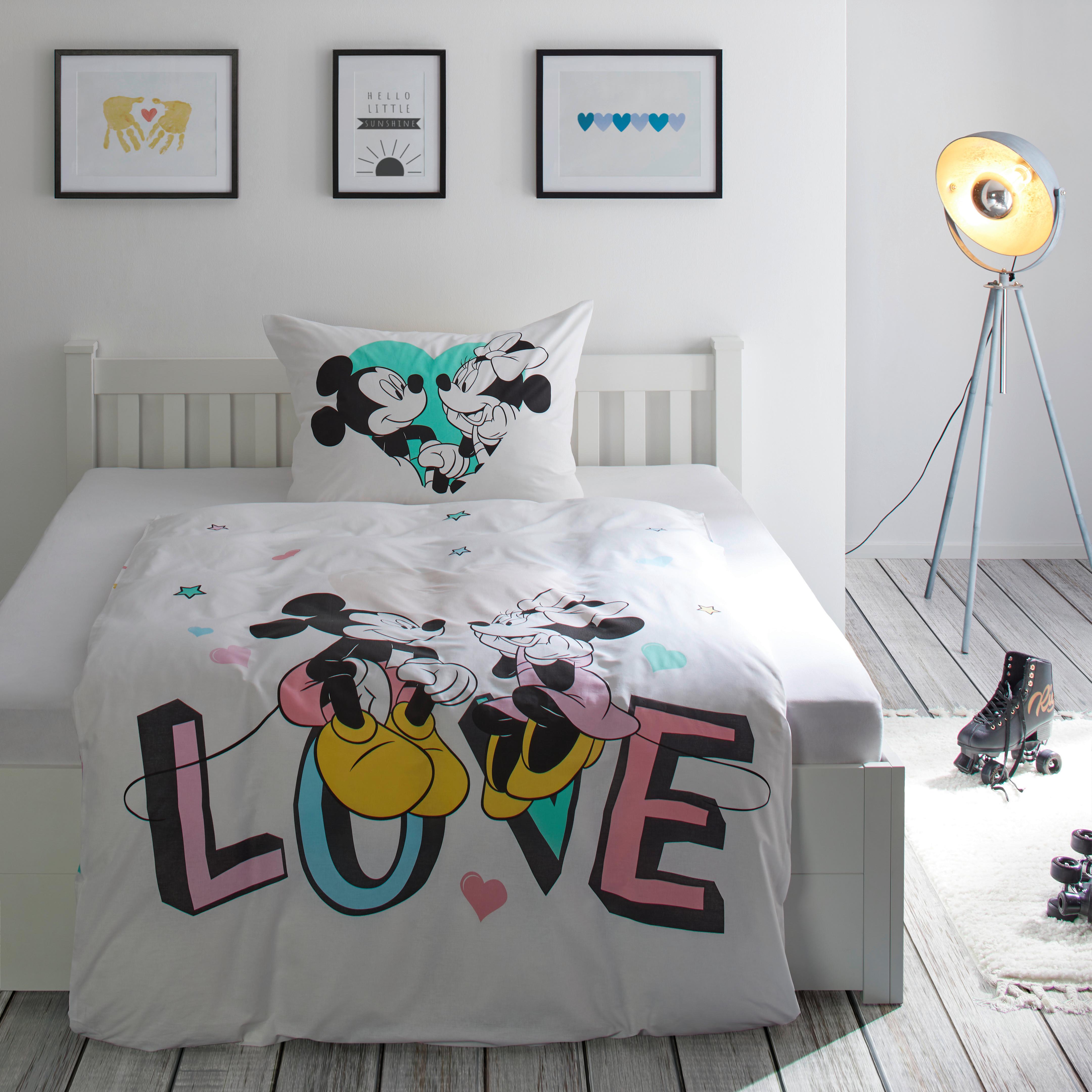 Posteljina S Dva Lica Minnie & Micky - bijela, Konventionell, tekstil (140/200cm) - Disney