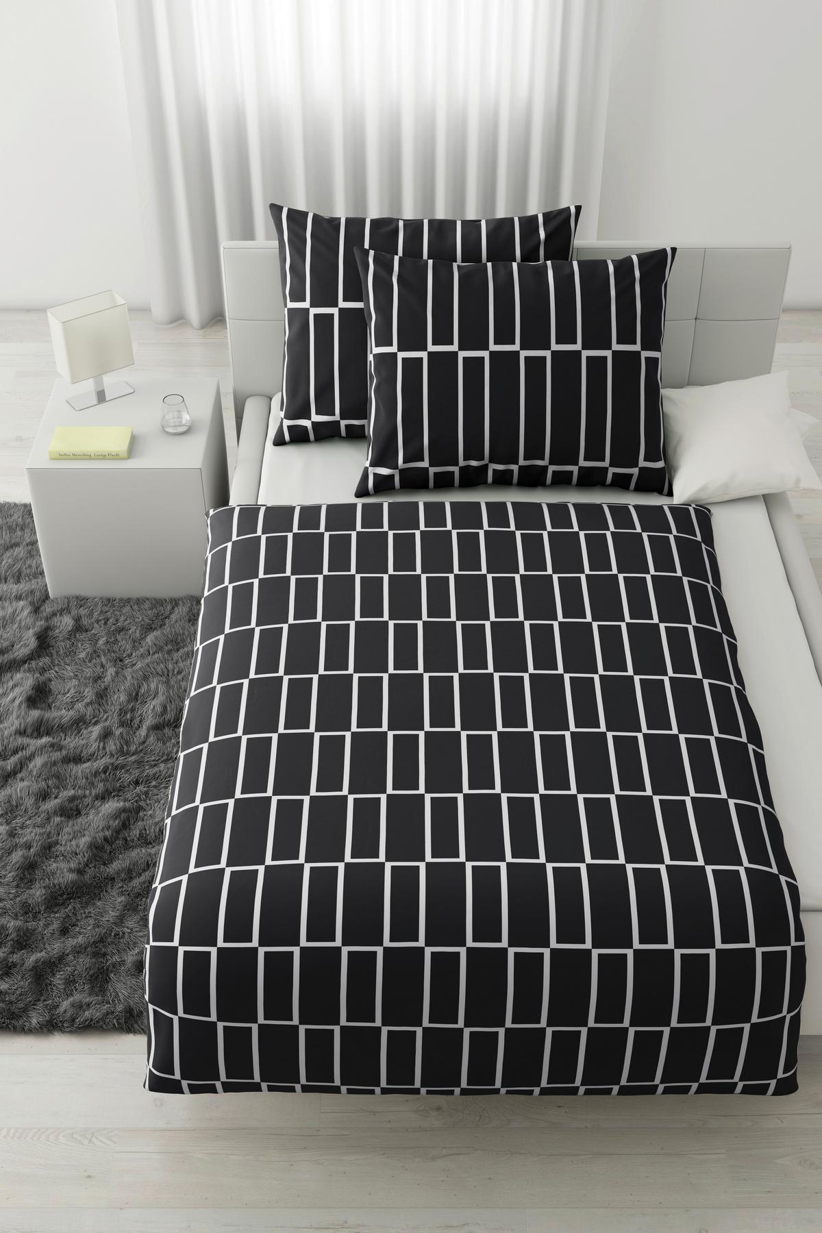 Posteljnina Brigg, Več Barv, 2x60/80, 200/200 - rjavosiva/črna, tekstil (200/200cm) - Modern Living