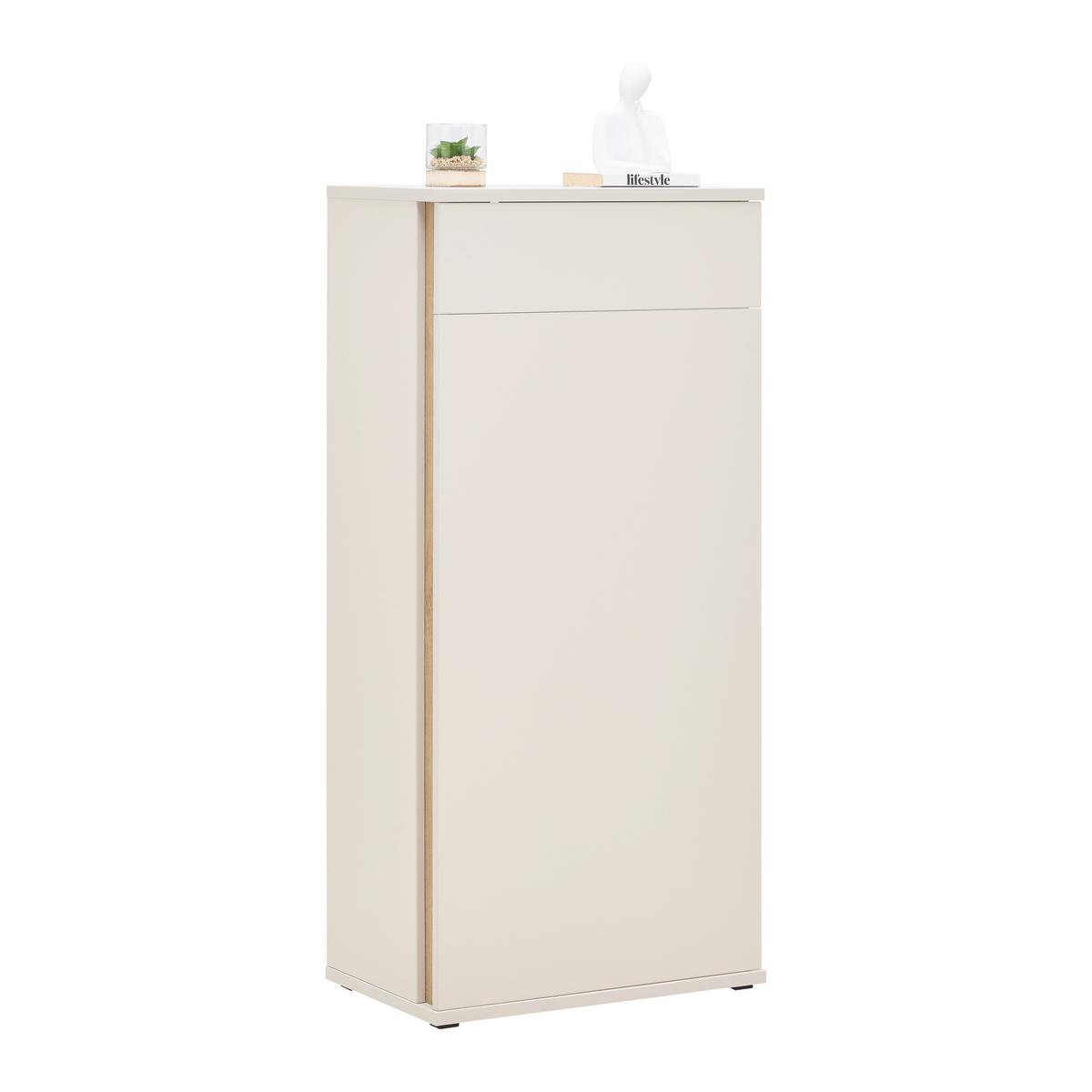 Schuhschrank Antonio Creme/Eichefarben - Eichefarben/Creme, MODERN, Holzwerkstoff/Kunststoff (61/133/38cm) - Mömax