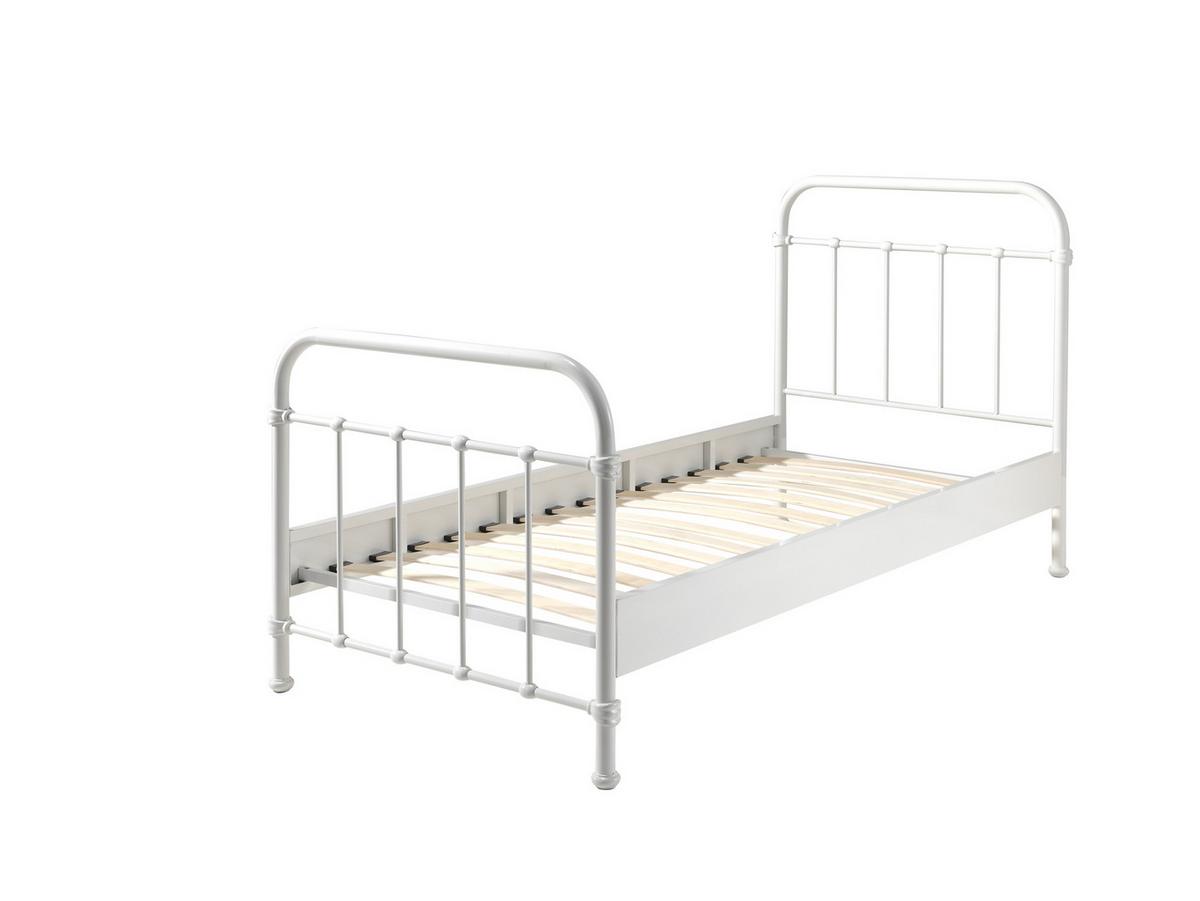 Kinder-/Juniorbett New York ca. 90x200 cm Weiß - Weiß, ROMANTIK / LANDHAUS, Holzwerkstoff/Metall (90/200cm) - MID.YOU