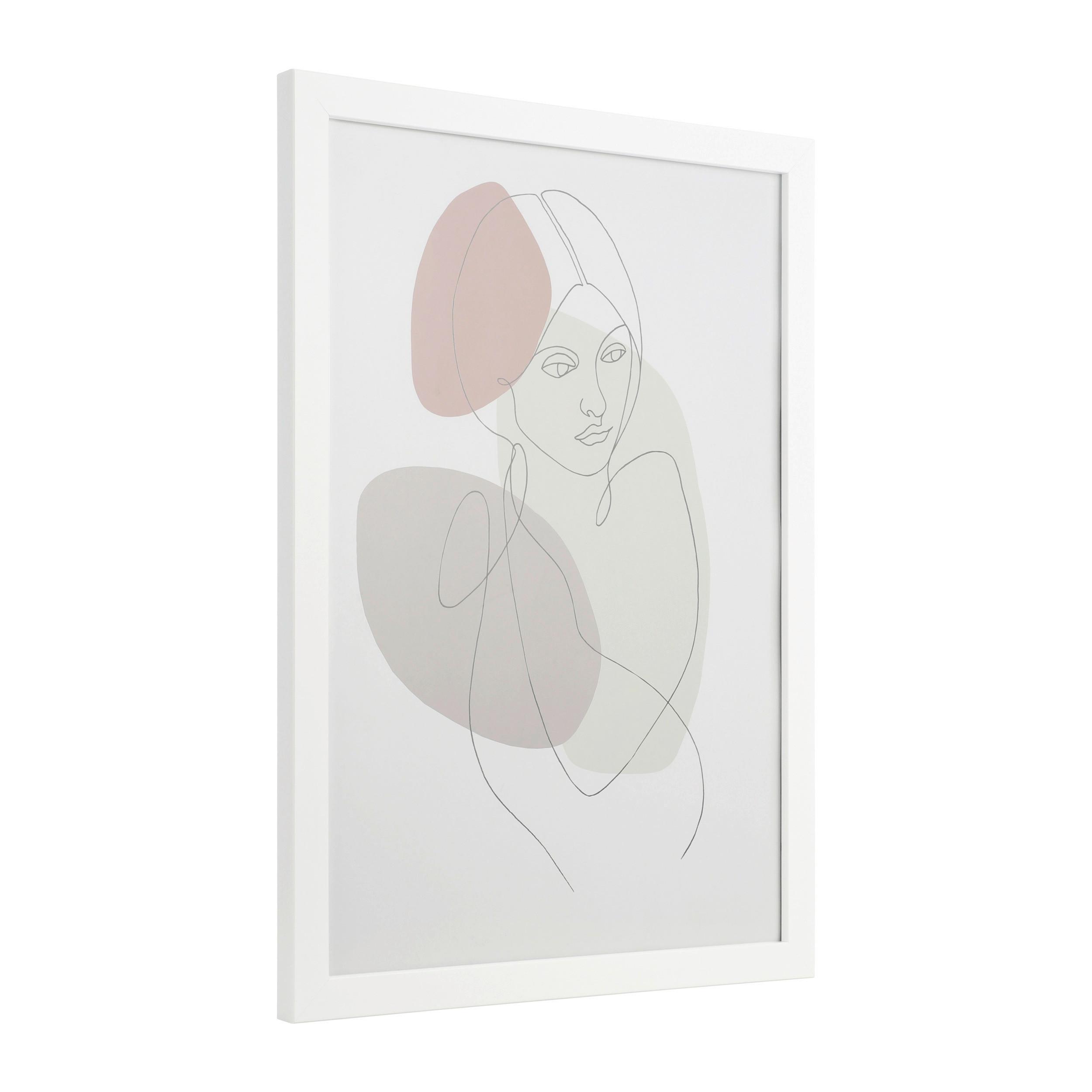Druckgrafik Roberval Multicolor/Weiß ca. 32,7x45cm - Multicolor/Weiß, Trend, Glas/Kunststoff (32,7/1,6/45cm) - Eglo