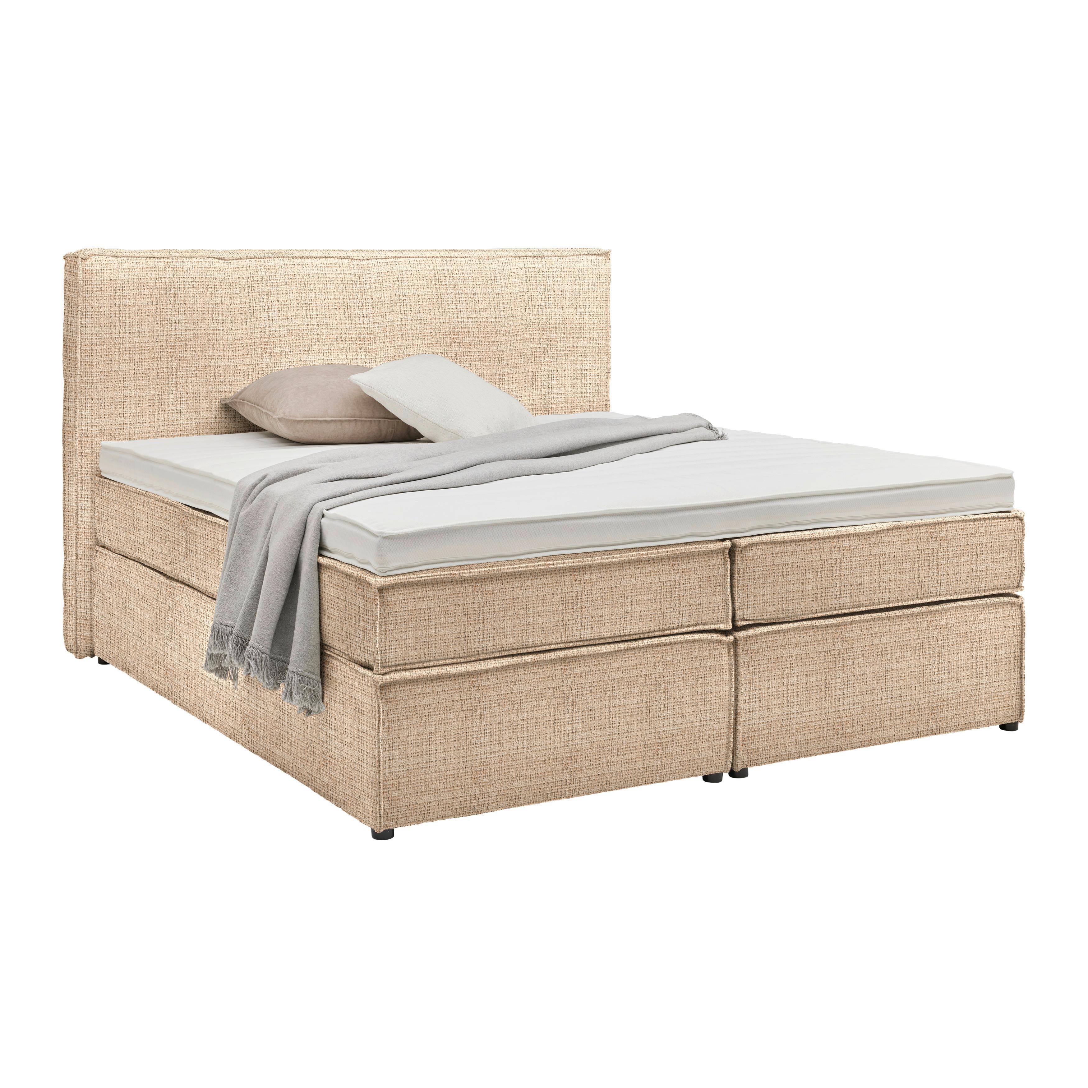 Boxspringbett Lion Braun ca. 180x200cm - Braun, KONVENTIONELL, Holz/Holzwerkstoff (180/200cm) - Premium Living