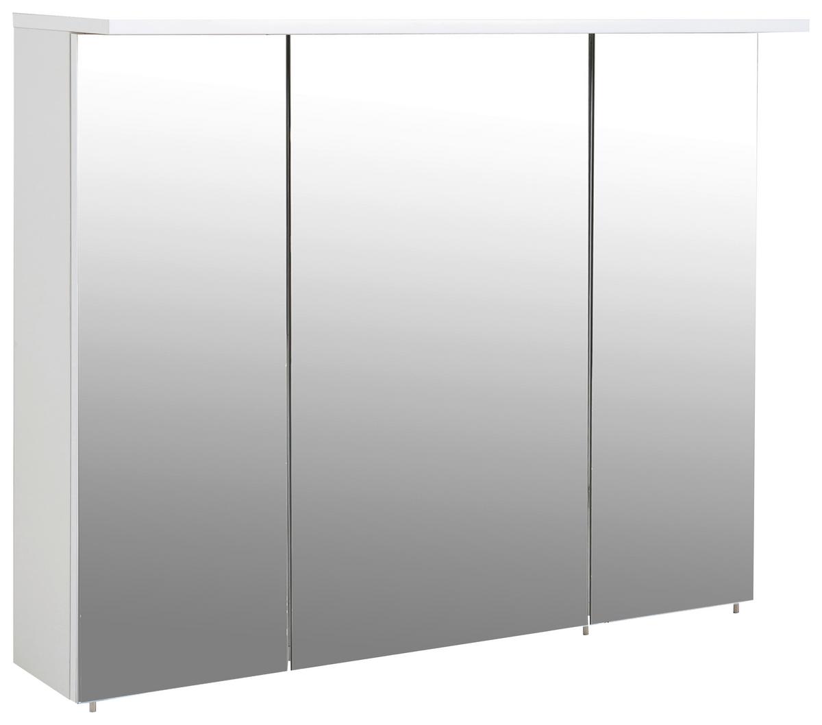 Spiegelschrank Profil 1000 Weiß 3-türig - Silberfarben, MODERN, Glas/Holzwerkstoff (100/72/23,7cm) - MID.YOU