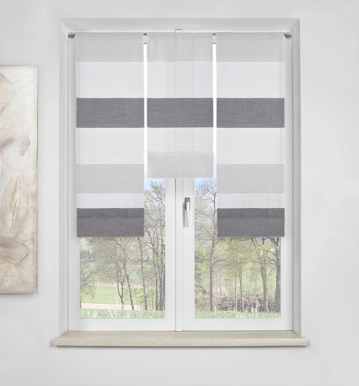 KOMPLET KRÓTKICH FIRAN RENDUR - biały/szary, Basics, tkanina (30/80cm) - Esposa