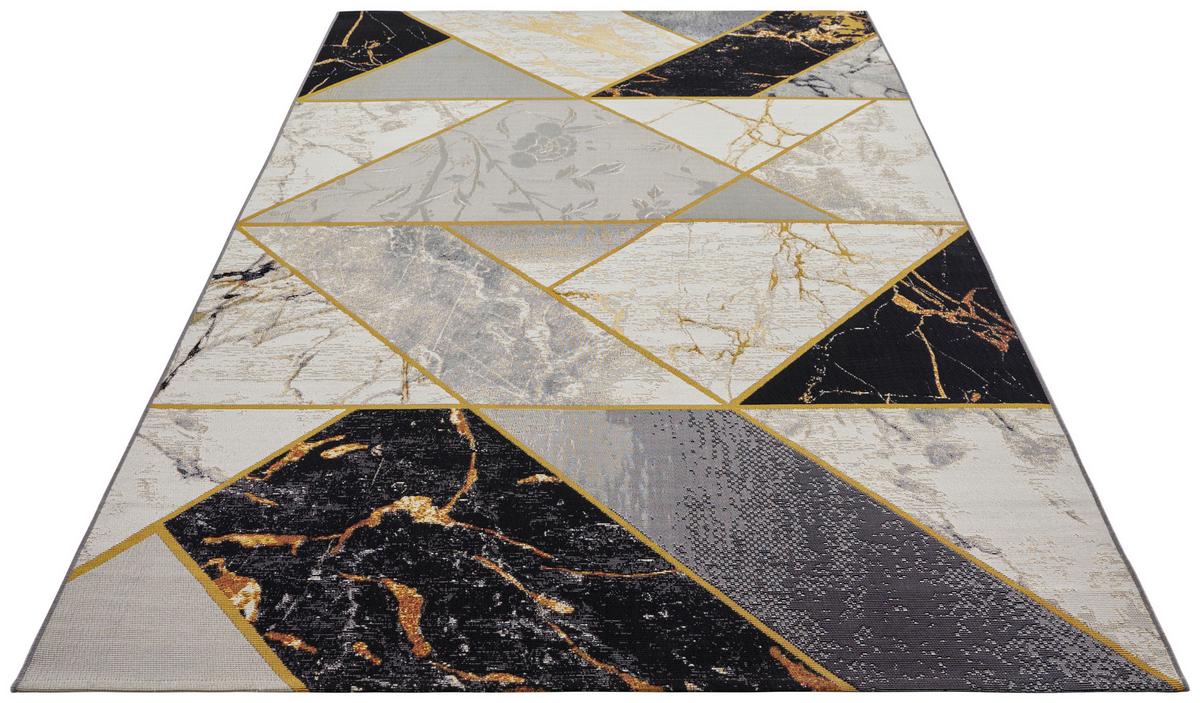 Outdoorteppich Noble Multicolor ca. 240x340cm - Goldfarben/Schwarz, Design, Kunststoff (240/340cm)