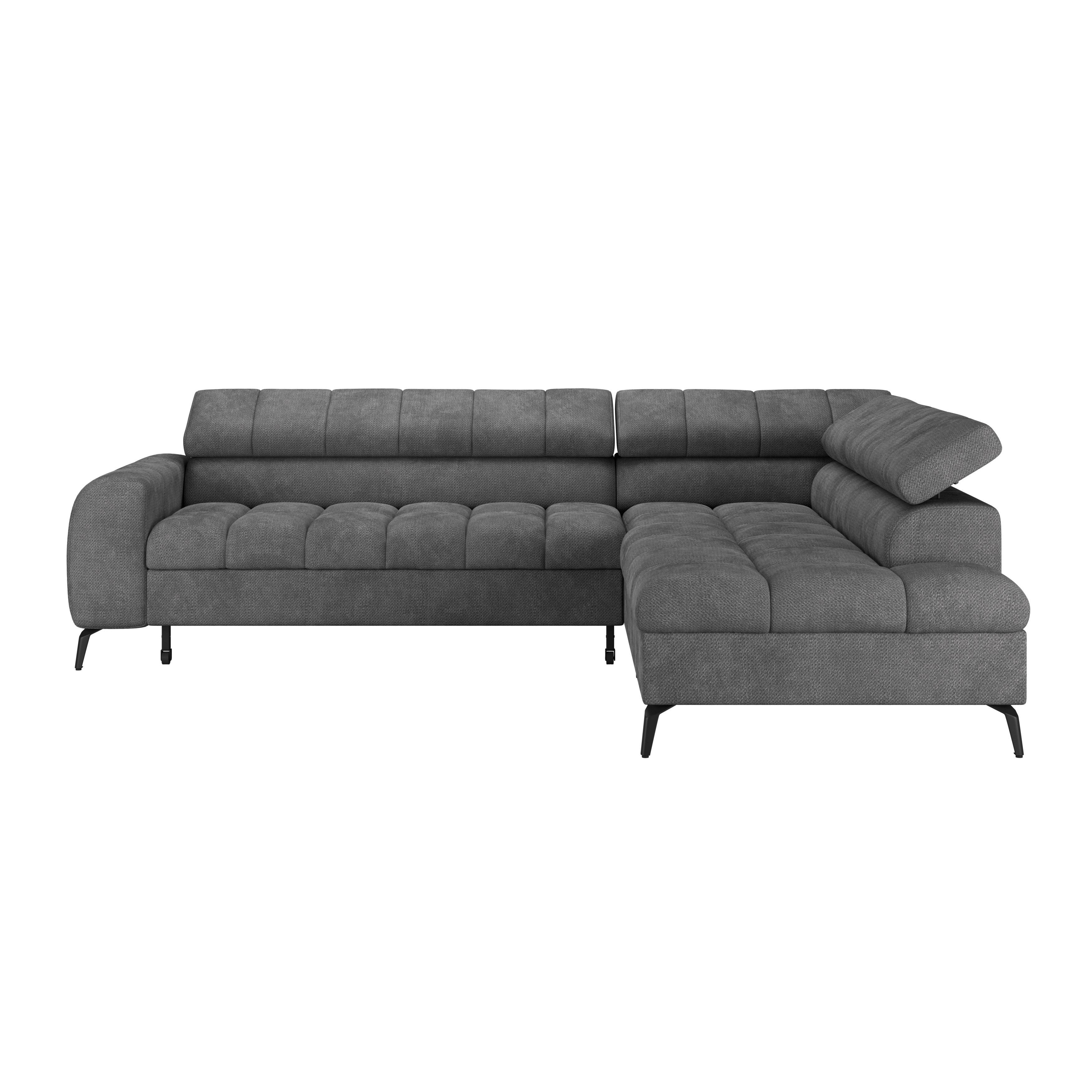 Kutna Garnitura Volf - crna/antracit, Trend, tekstil/metal (261/203cm)
