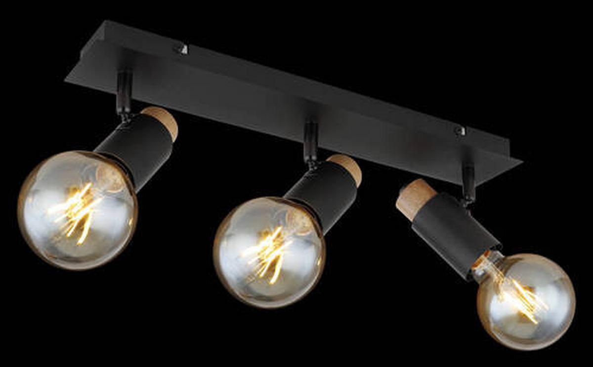 Reflektor 54045-3 - tamno smeđa/crna, Design, drvo/metal (48,5/8/14,5cm) - Globo