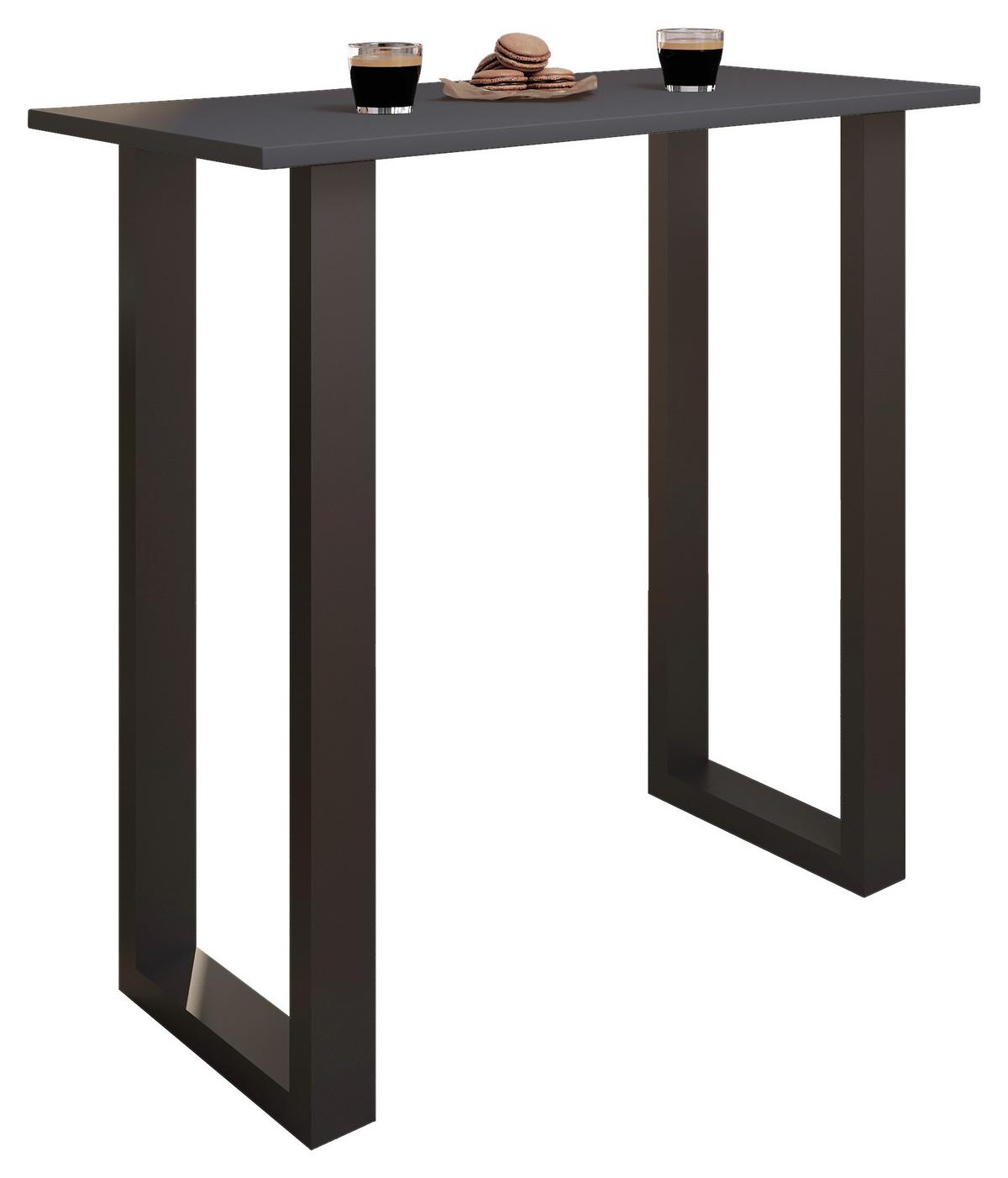 Bartisch XONA Anthrazit/ Schwarz ca.110x102x50cm - Anthrazit/Schwarz, KONVENTIONELL, Holzwerkstoff/Metall (110/50/102cm)