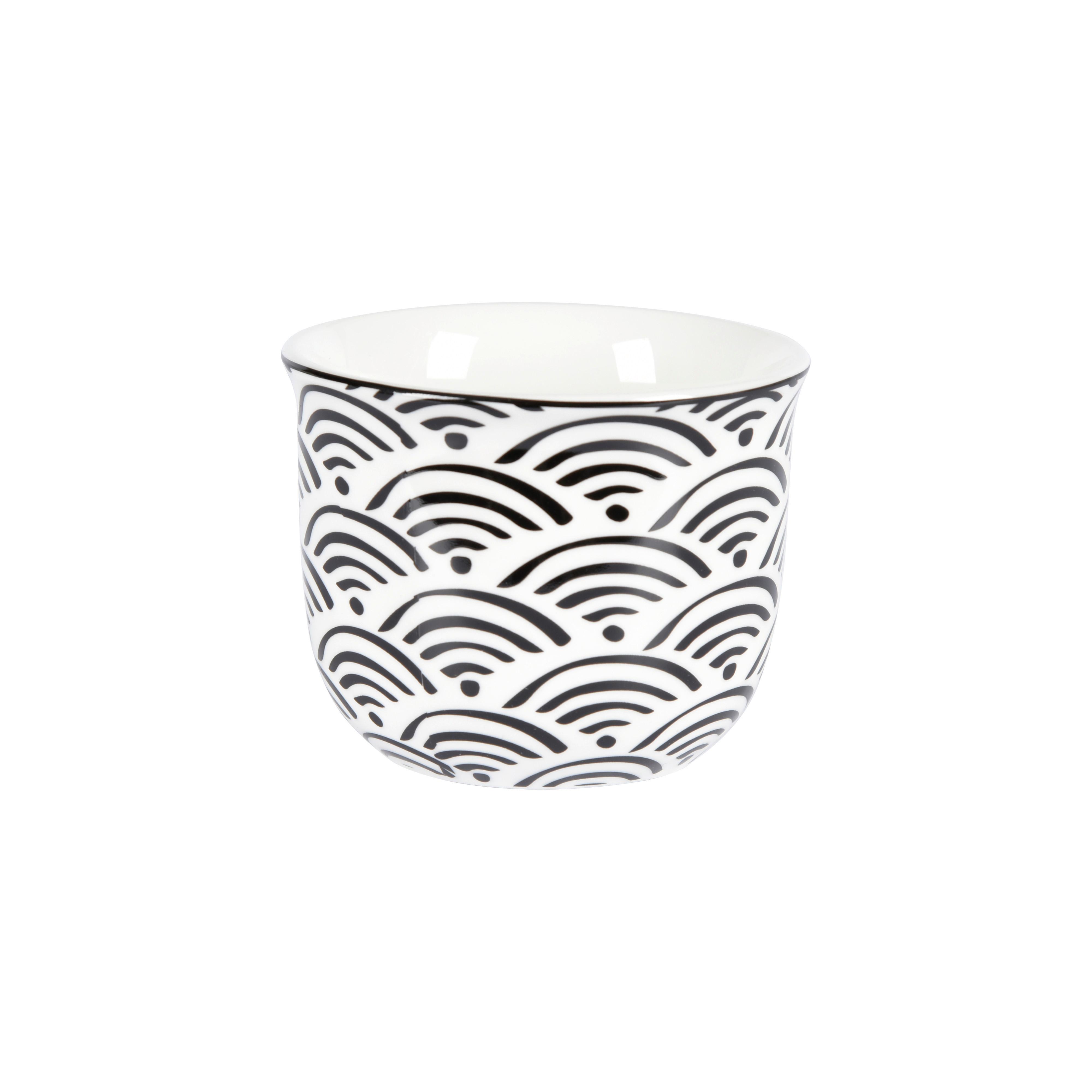 Ceașcă pentru ceai Shiva - alb/negru, Lifestyle, ceramică (8,3/6,5cm) - Premium Living