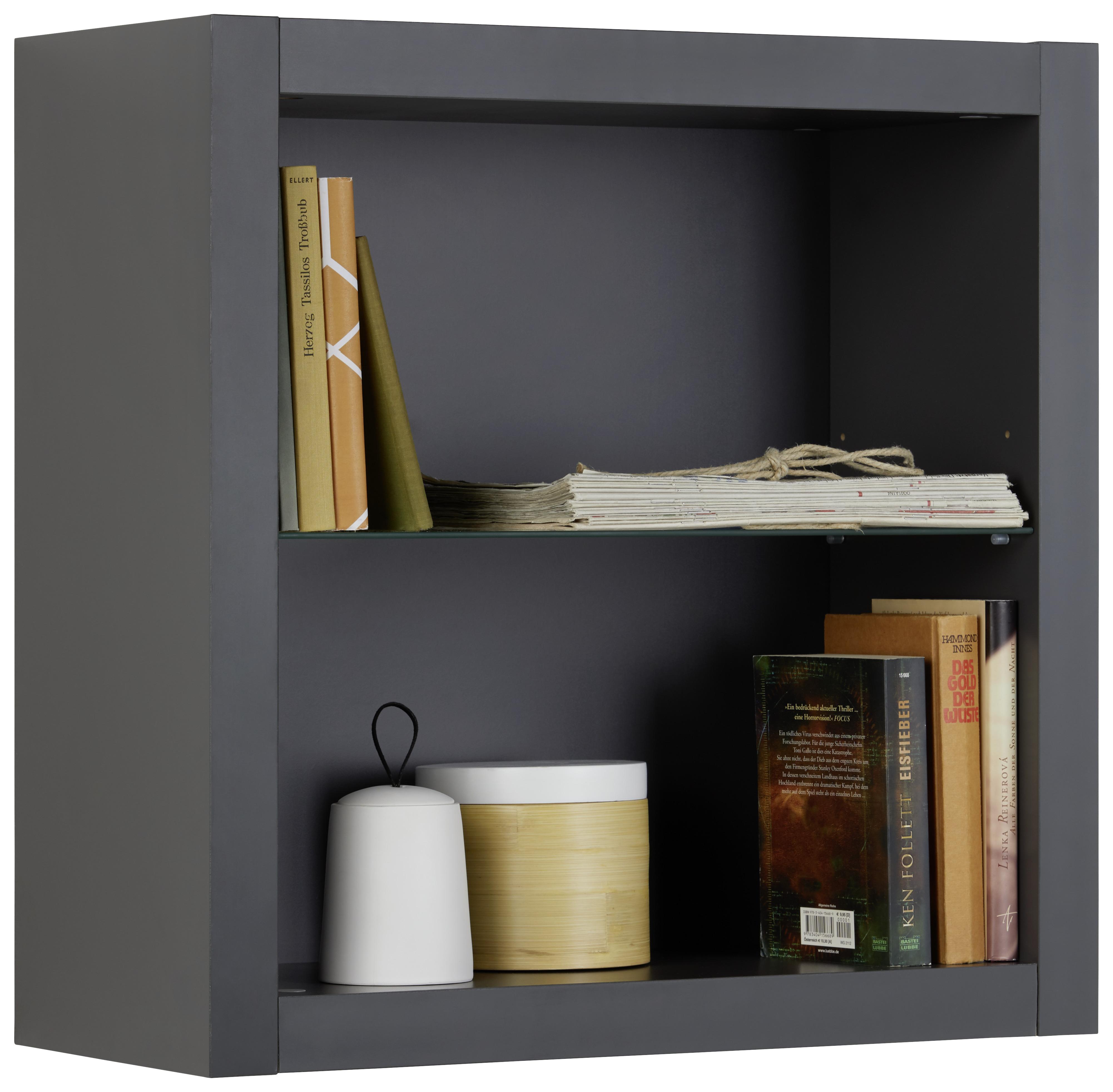 Hängeschrank in Anthrazit - Anthrazit, Modern, Glas/Holzwerkstoff (60/60/26cm) - Mömax