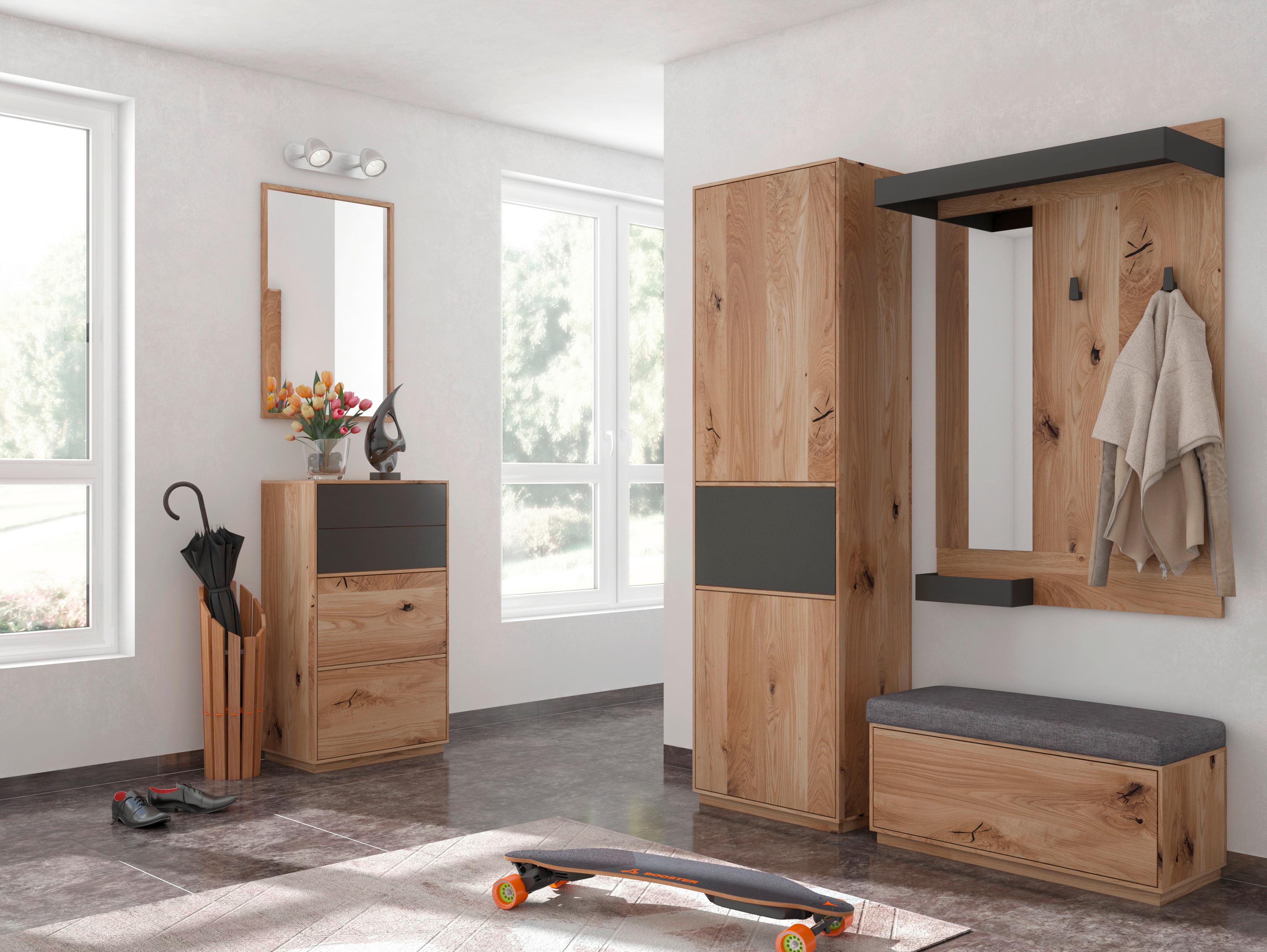 PANEL DO PRZEDPOKOJU AVANTI - kolor dębowy/antracytowy, Design, metal/drewno (90/134/35cm) - Waldwelt