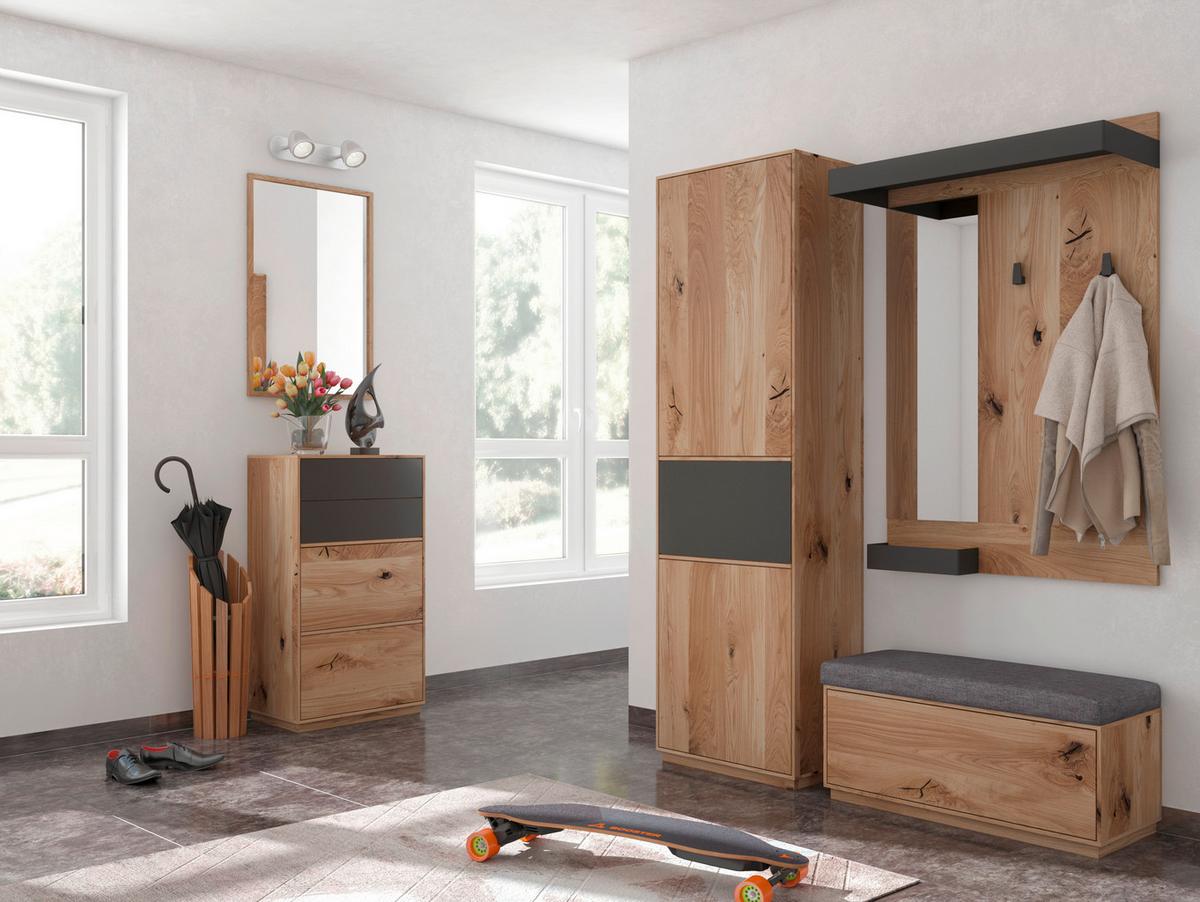 PANEL DO PRZEDPOKOJU AVANTI - kolor dębowy/antracytowy, Design, metal/drewno (90/134/35cm) - Waldwelt