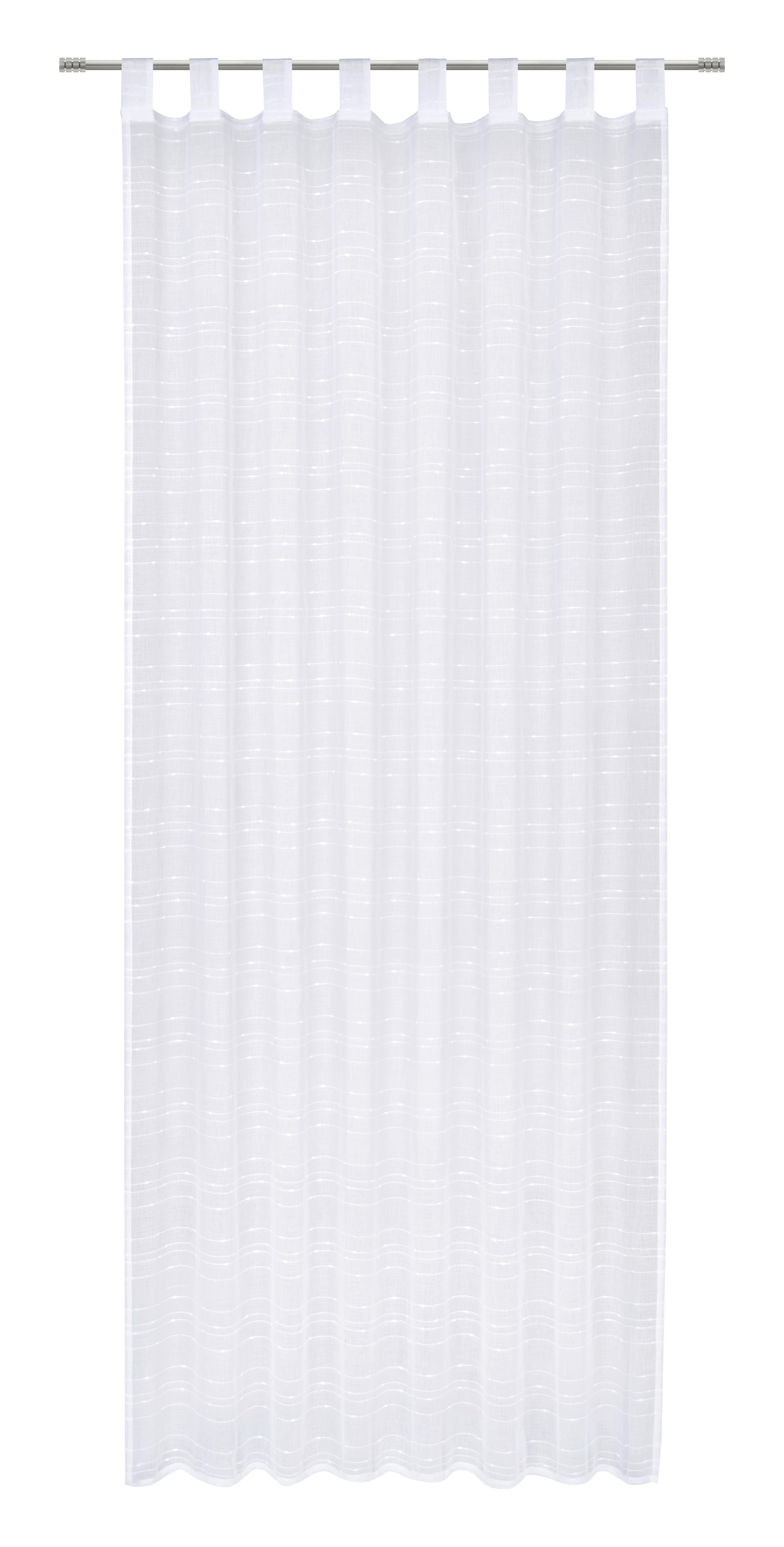 Zavesa Z Zankami Ida - bela, Konvencionalno, tekstil (135/245cm) - Based