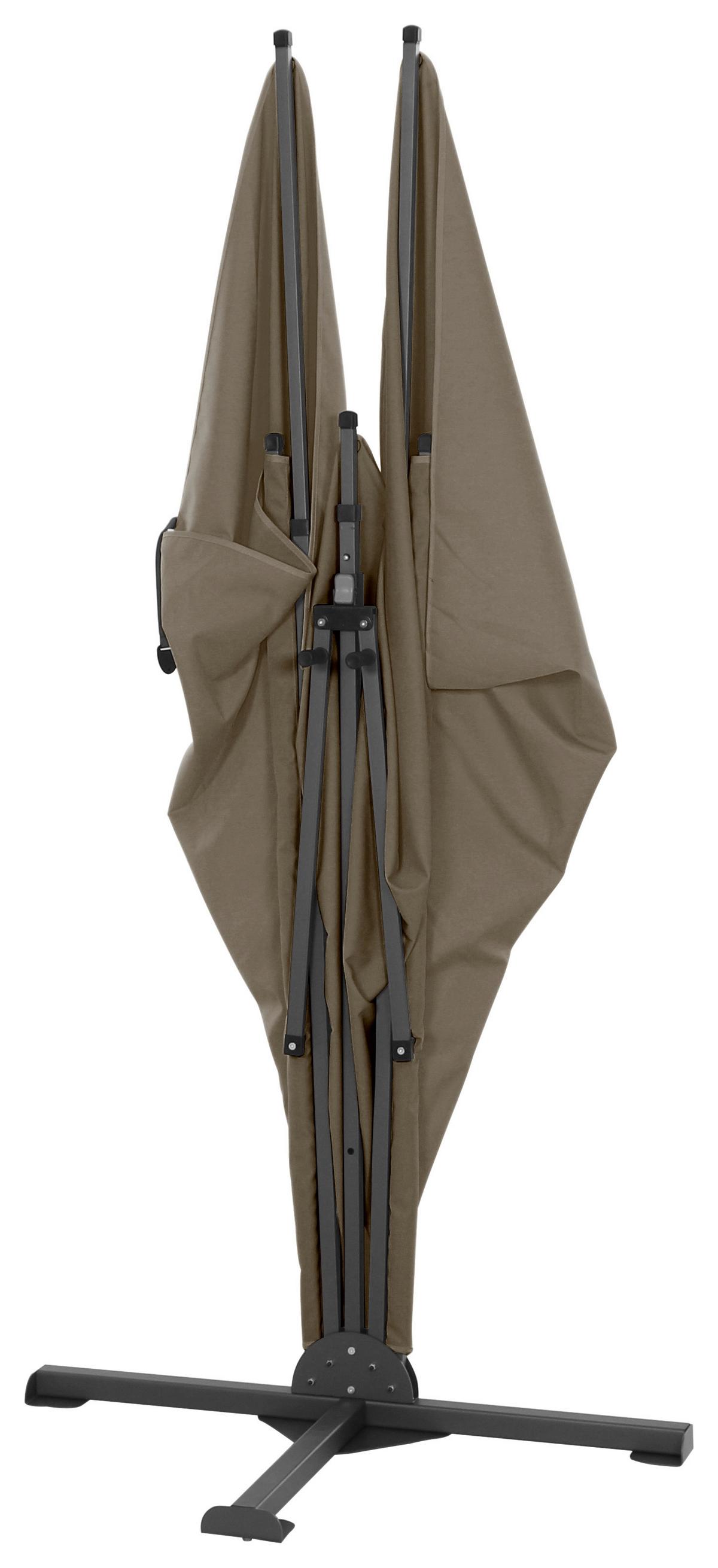 Sichtschutz Anthrazit/Taupe BH 280 x150 cm - Taupe/Anthrazit, KONVENTIONELL, Textil/Metall (280/150cm) - Siena Garden