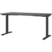 Schreibtisch Ribera in Graphitfarben/Schwarz - Graphitfarben/Schwarz, MODERN, Holzwerkstoff/Metall (160/80/72-120cm) - Premium Living