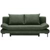 Schlafsofa in Dunkelgrün mit Bettfunktion - Dunkelgrün/Schwarz, MODERN, Textil (191/42-76/86cm) - Based