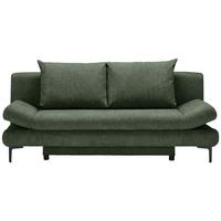 Schlafsofa in Dunkelgrün mit Bettfunktion - Dunkelgrün/Schwarz, Modern, Textil (191/42-76/86cm) - Mömax
