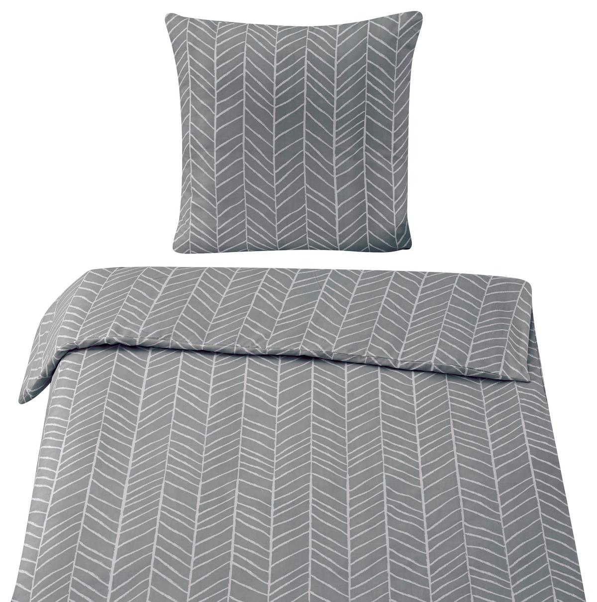 Bettwäsche Marble in Grau ca. 135x200cm - Grau, KONVENTIONELL, Textil (135/200cm) - Modern Living