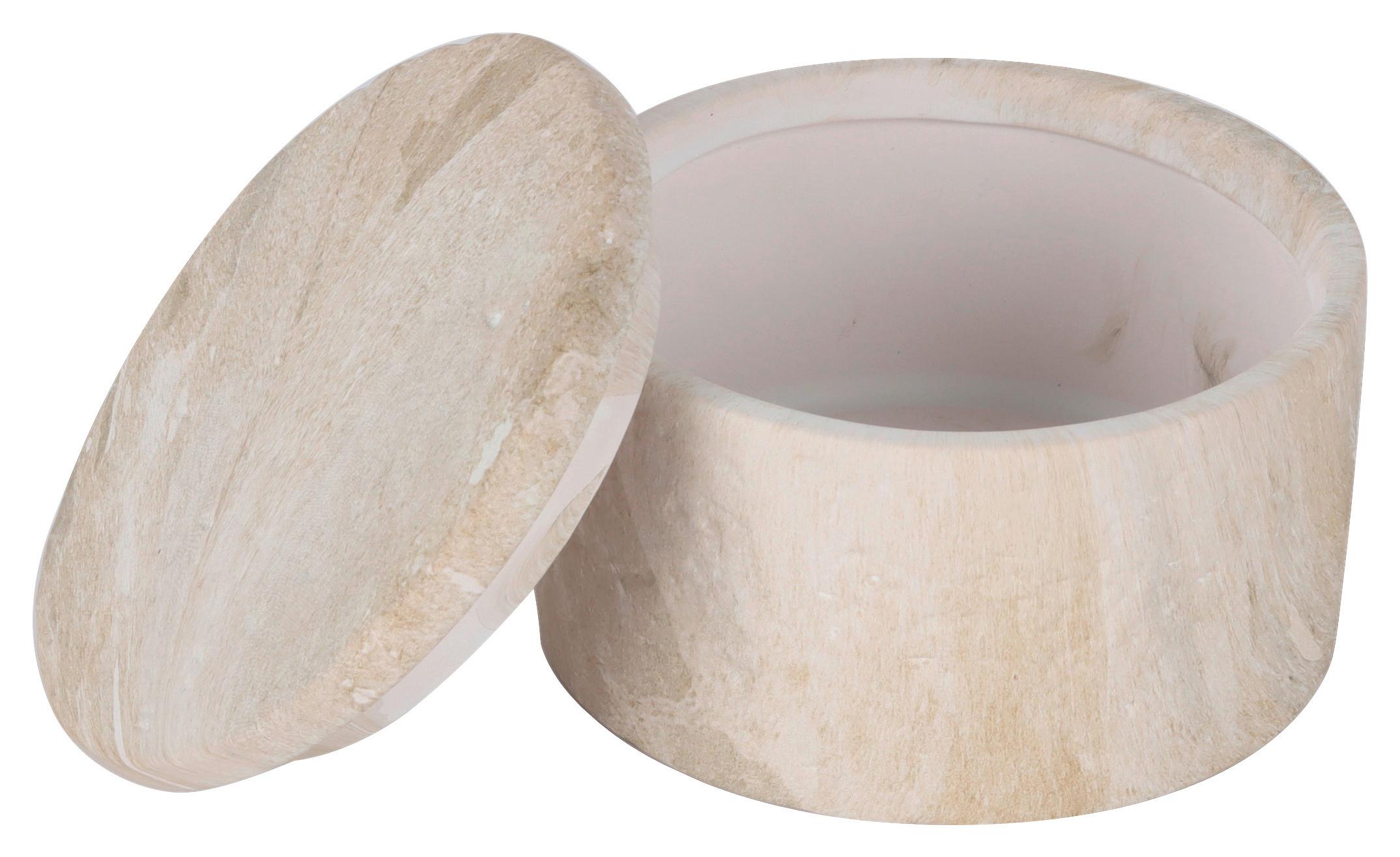 Dekobox Simone Beige matt - Beige, Keramik (11/6,7cm) - Mömax