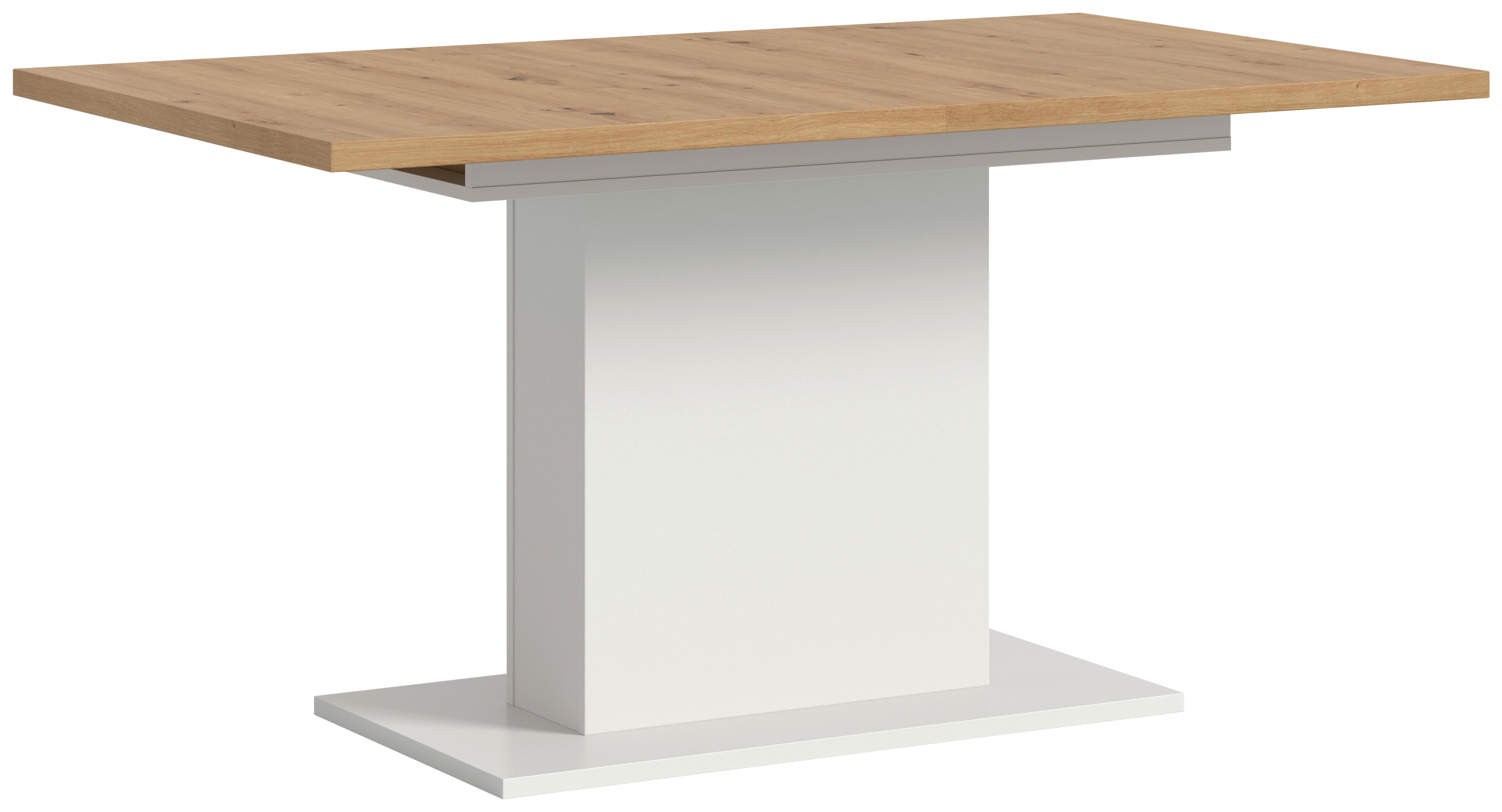 Ausziehtisch Marlon Eiche/Weiß ca. 150-190x90x76 cm - Eiche Artisan/Weiß, KONVENTIONELL, Holzwerkstoff (150-190/90/76cm)