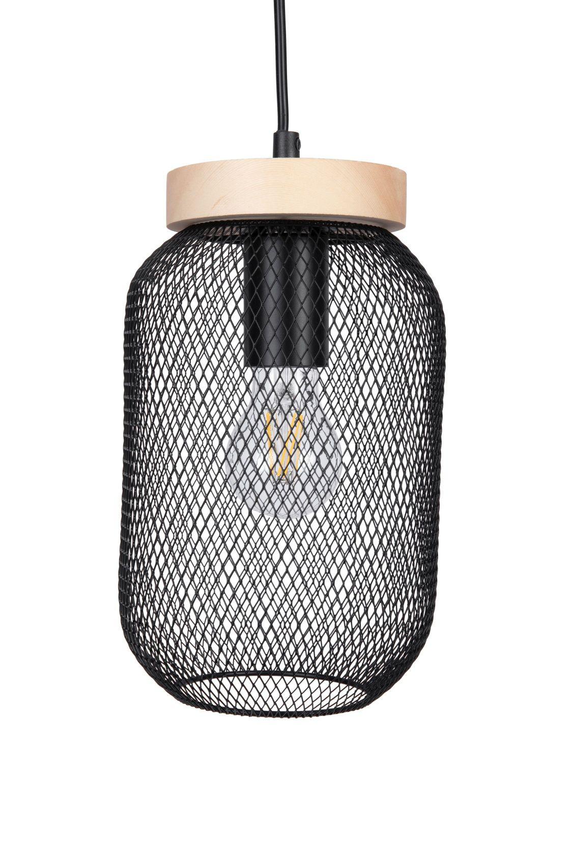 LAMPA WISZĄCA LT2390-03 CHESTER *SBM* - czarny, Lifestyle, metal/drewno (16/120cm) - Marama