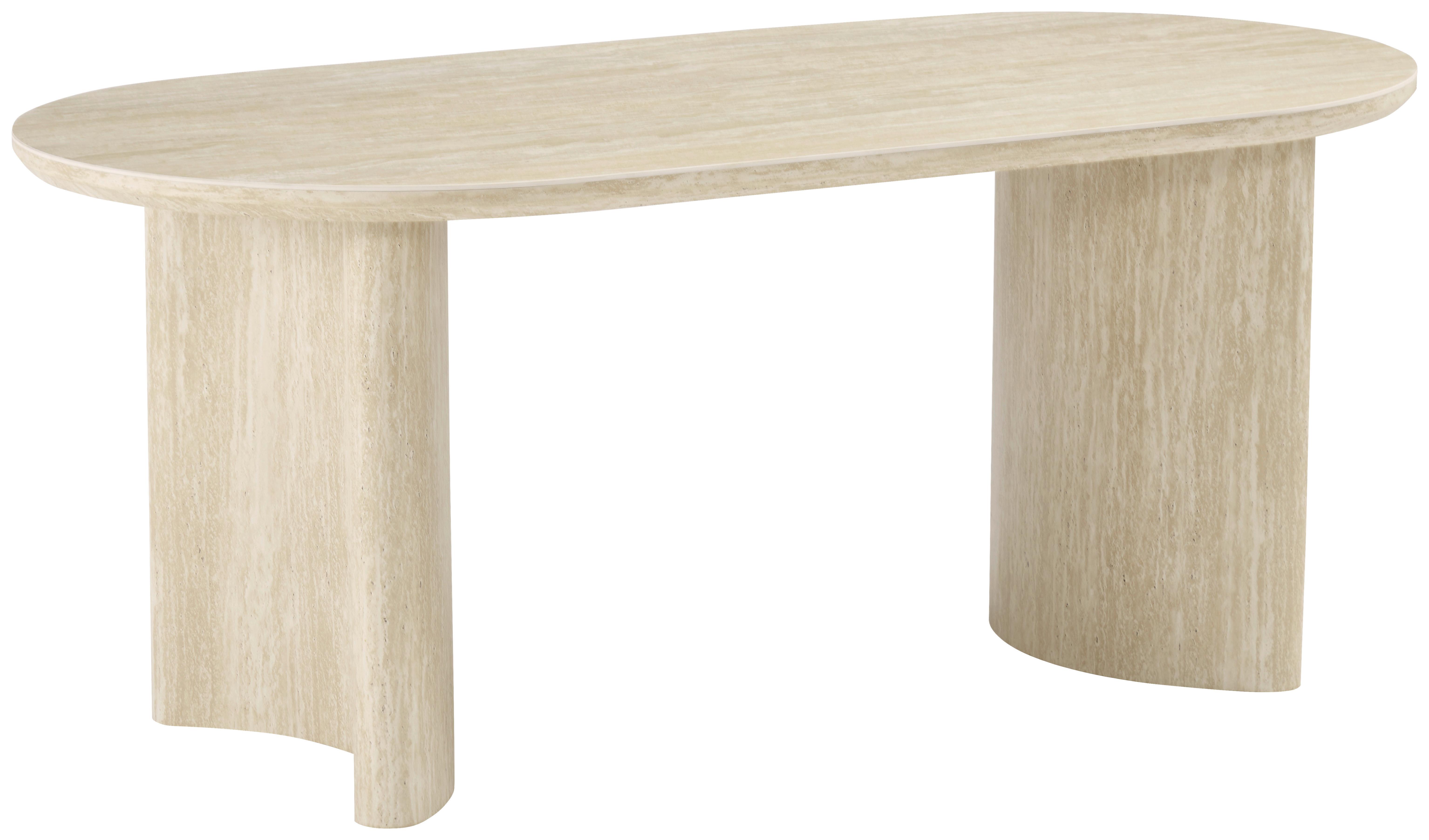 Jedilna Miza Molde, Bež, 180x90 - barve hrasta/bež, Moderno, kamen/leseni material (180/90/76cm) - P & B