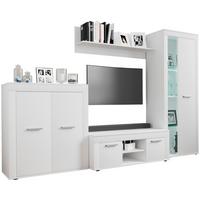WOHNWAND USILO L WW - Weiss/Silberfarben, Design, Glas/Holzwerkstoff (242/159/37cm) - MID.YOU