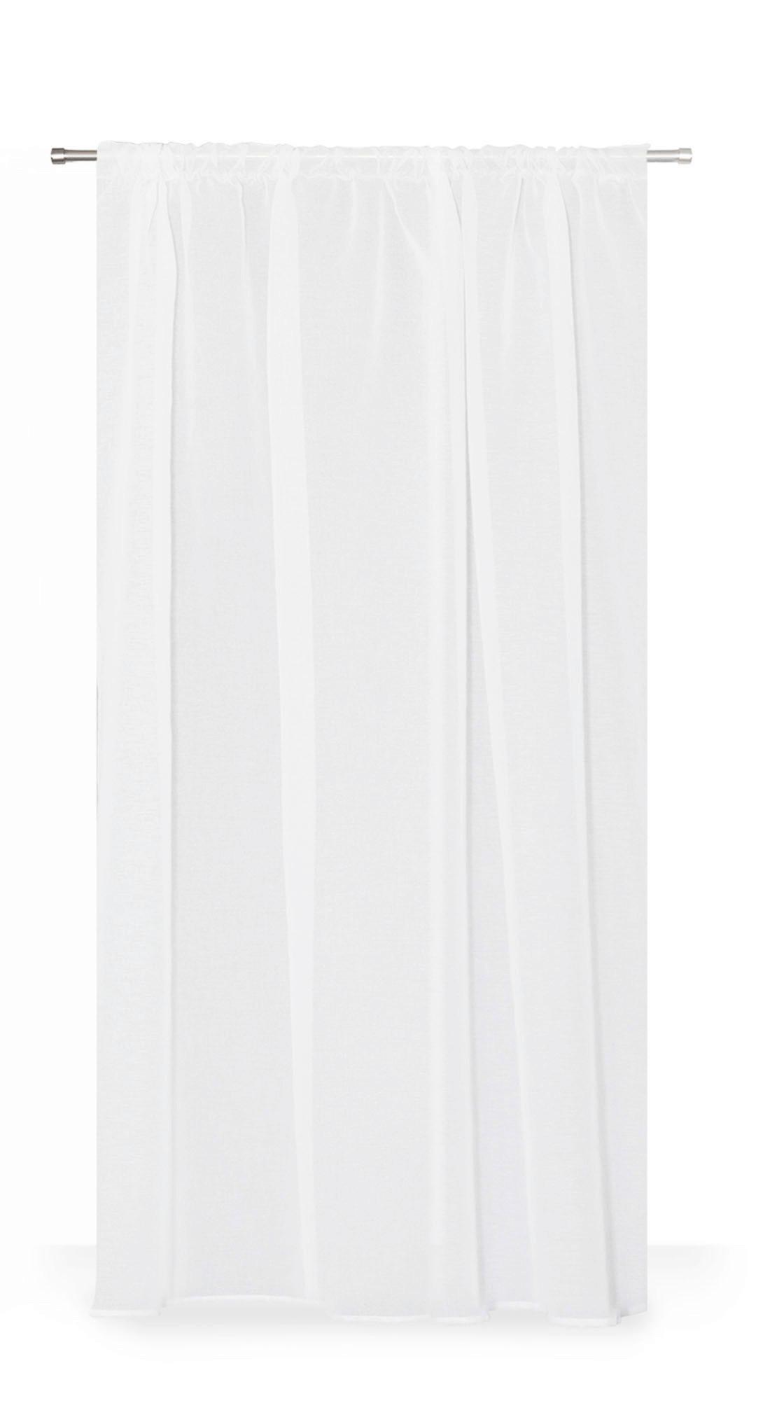 ZASŁONA GOTOWA 0108954 LEO BLANC - biały, Basics, tkanina (140/260cm)