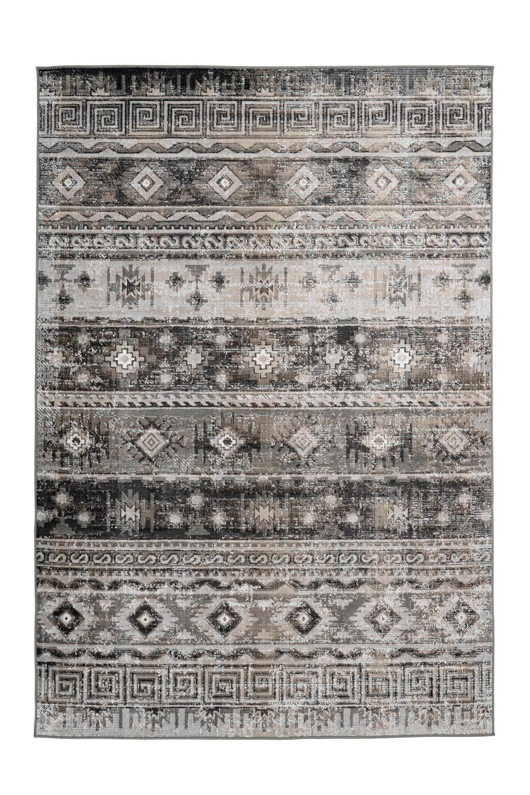 FLACHWEBETEPPICH ARIYA 325 GRAU 120CM X 170CM - Grau, Design, Textil (120/170cm) - Kayoom