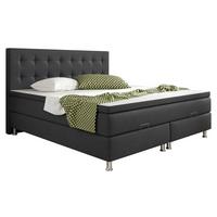 ŁÓŻKO BOXSPRING KÖLN-BK - antracytowy/kolor srebrny, Konventionell, metal/tkanina (180/200cm) - MID.YOU